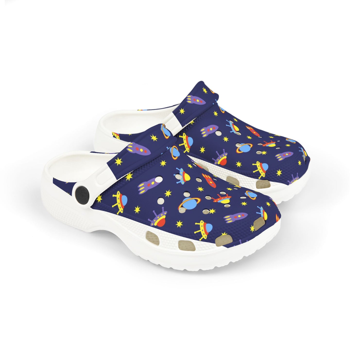Kid's Space-Themed EVA Foam Clogs, Fun Slip-On Shoes for Kids, Playtime Footwear, Birthday Gift, Summer Sandals, Adventure Clogs - Space
