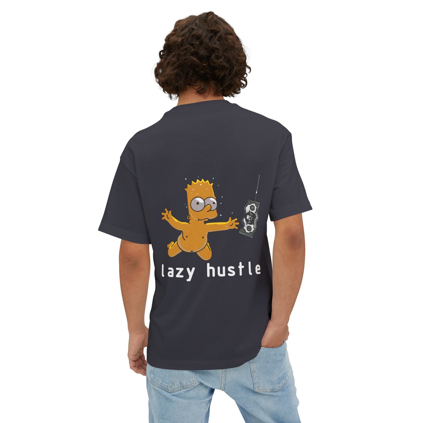 Lazy Hustle Unisex Oversized Boxy Tee - Chill Vibes, Perfect for Relaxing, Gift for Friends, Casual Wear, Stylish Comfort