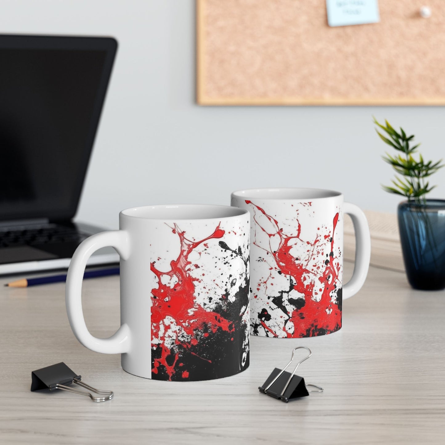 Artistic Splash Ceramic Mug, Custom Coffee Cup, Unique Gift for Art Lovers, Home Decor, Birthday Present, Valentine's Day