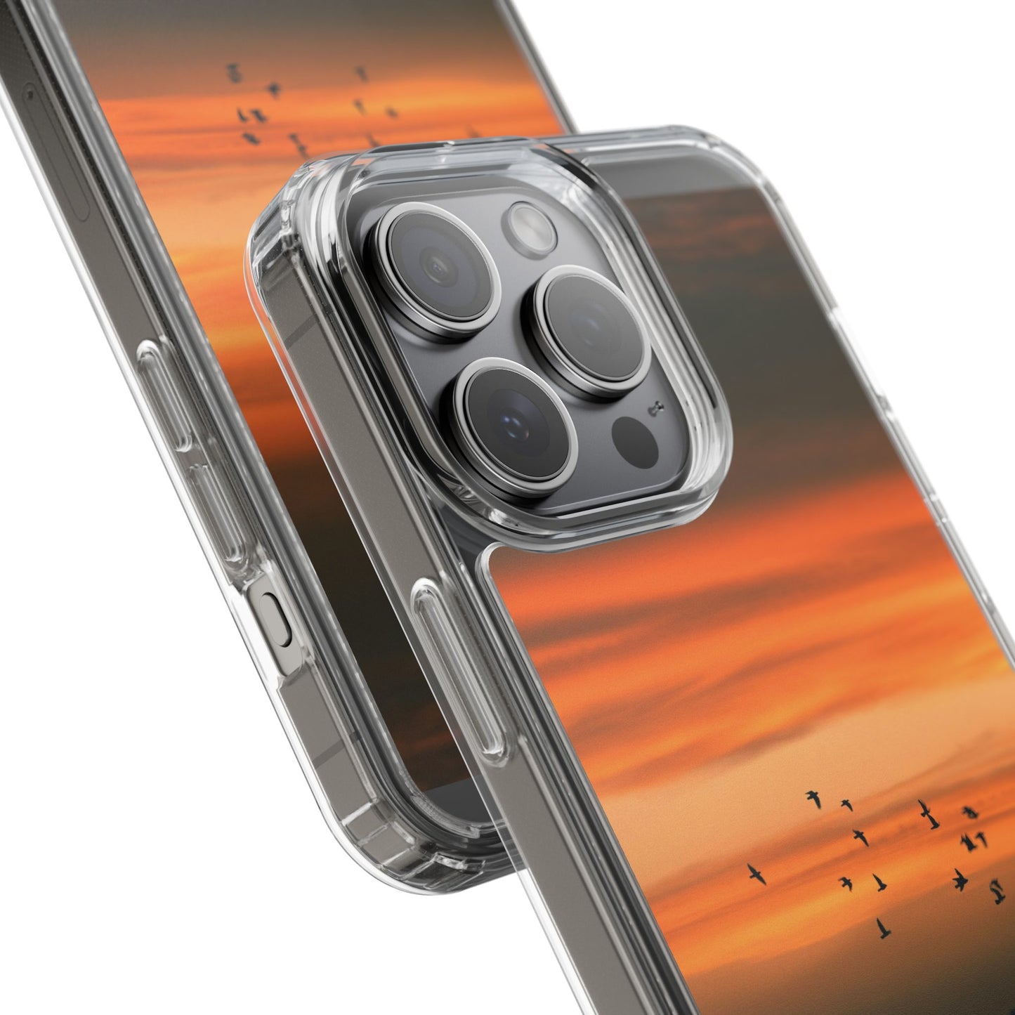 Aesthetic Phone Case – Beach Sunset with Birds