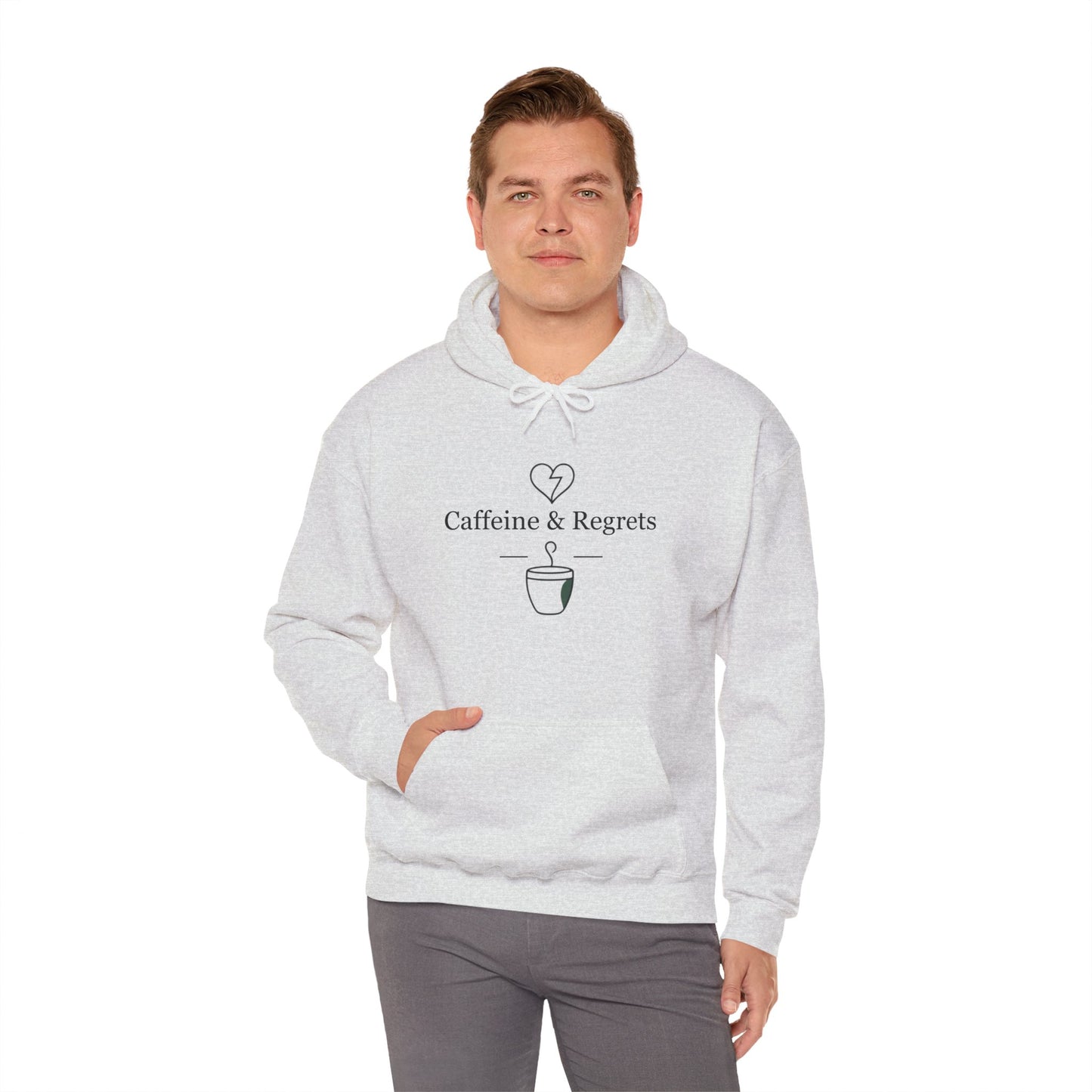 Caffeine & Regrets Hoodie, Unisex Sweatshirt for Coffee Lovers, Cozy Gift for Friends, Perfect for Fall and Winter