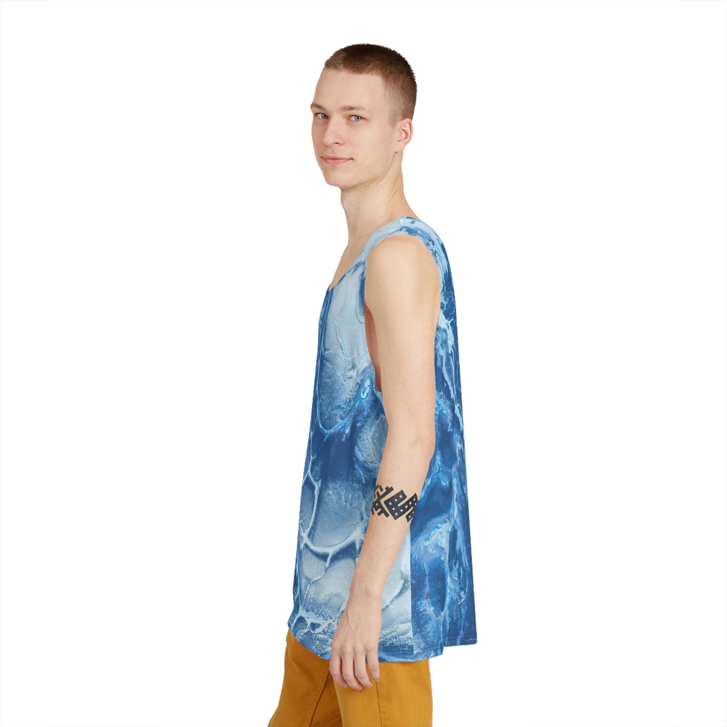 Copy of Men's Ocean Wave Tank Top, Summer Sleeveless Shirt, Beachwear for Men, Casual Fitness Top, Vacation Essentials, Trendy Apparel
