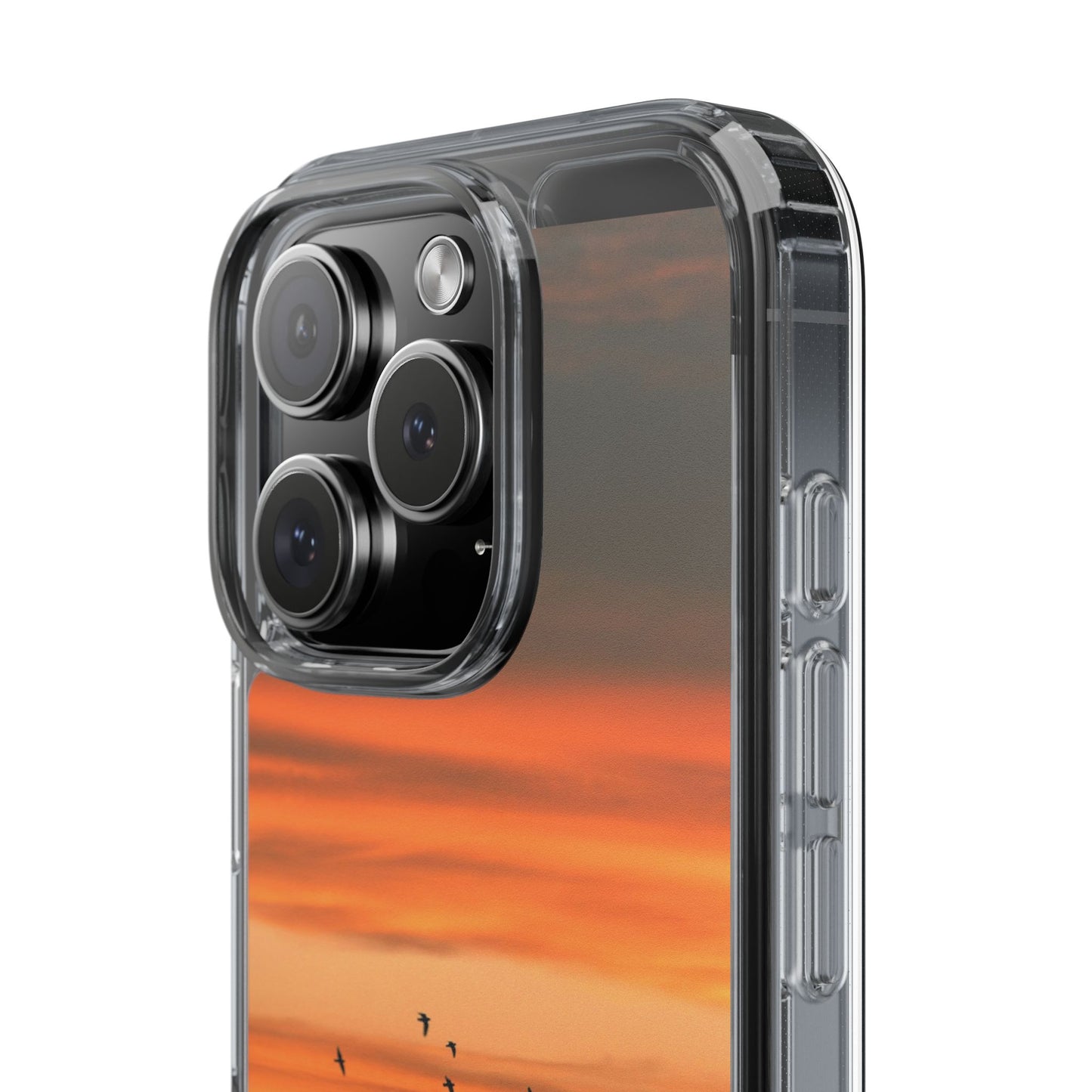 Aesthetic Phone Case – Beach Sunset with Birds