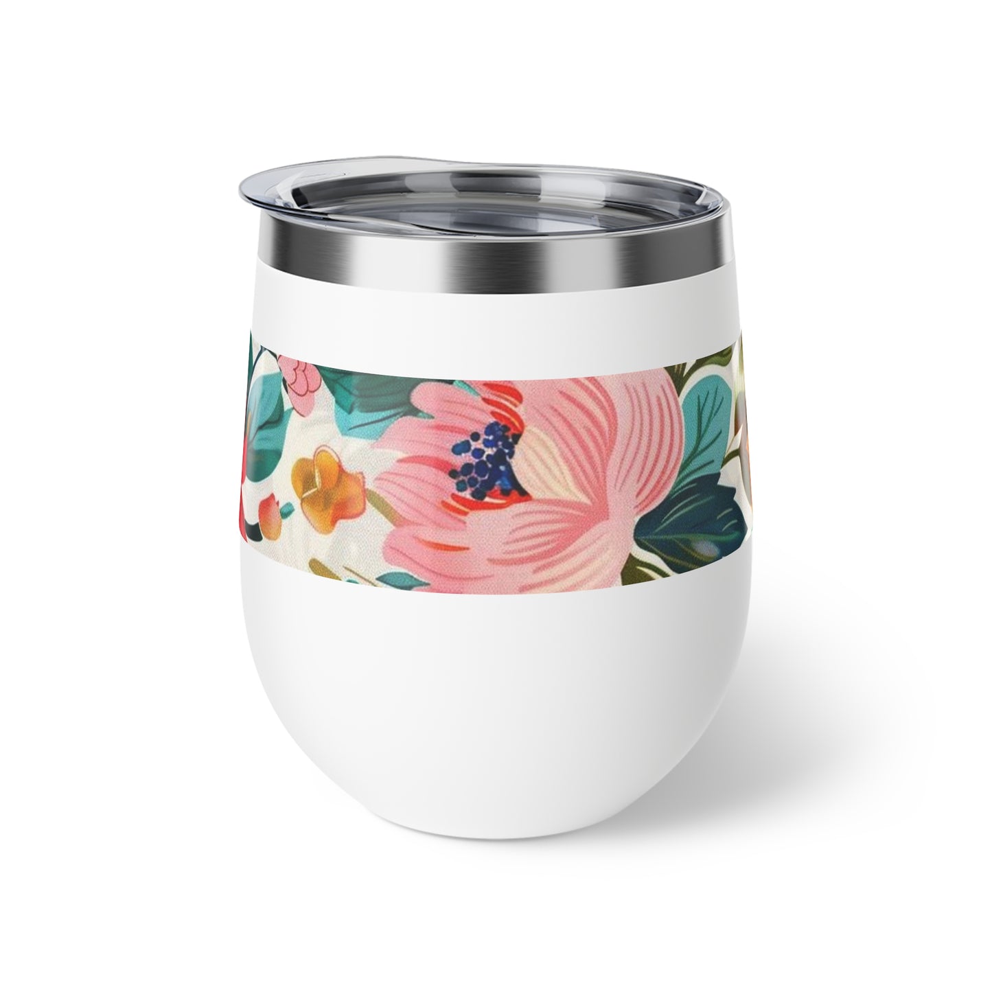 Floral Insulated Stainless Steel Tumbler | Hot & Cold Beverage Travel Cup | Stylish Eco Drinkware with Botanical Design