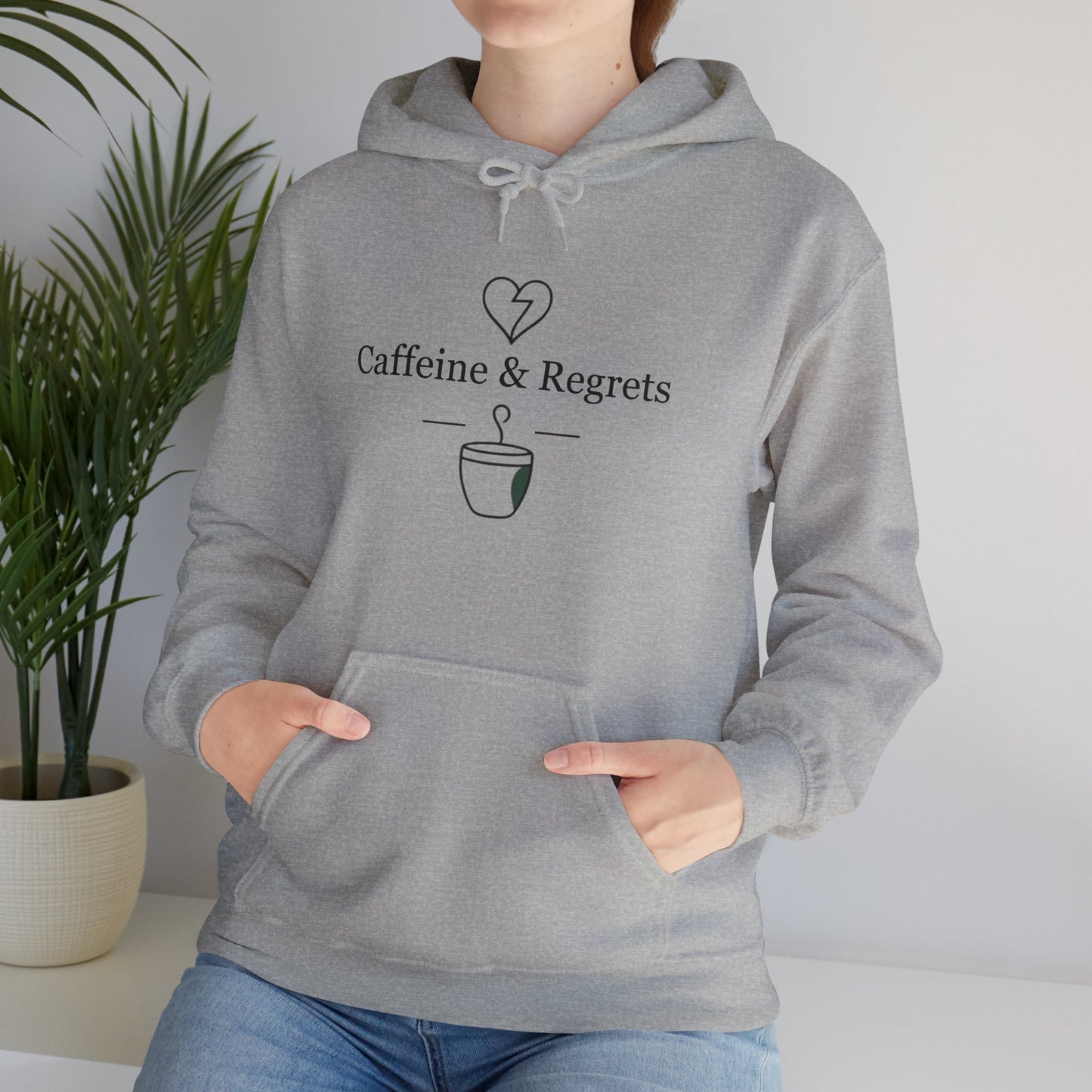 Caffeine & Regrets Hoodie, Unisex Sweatshirt for Coffee Lovers, Cozy Gift for Friends, Perfect for Fall and Winter