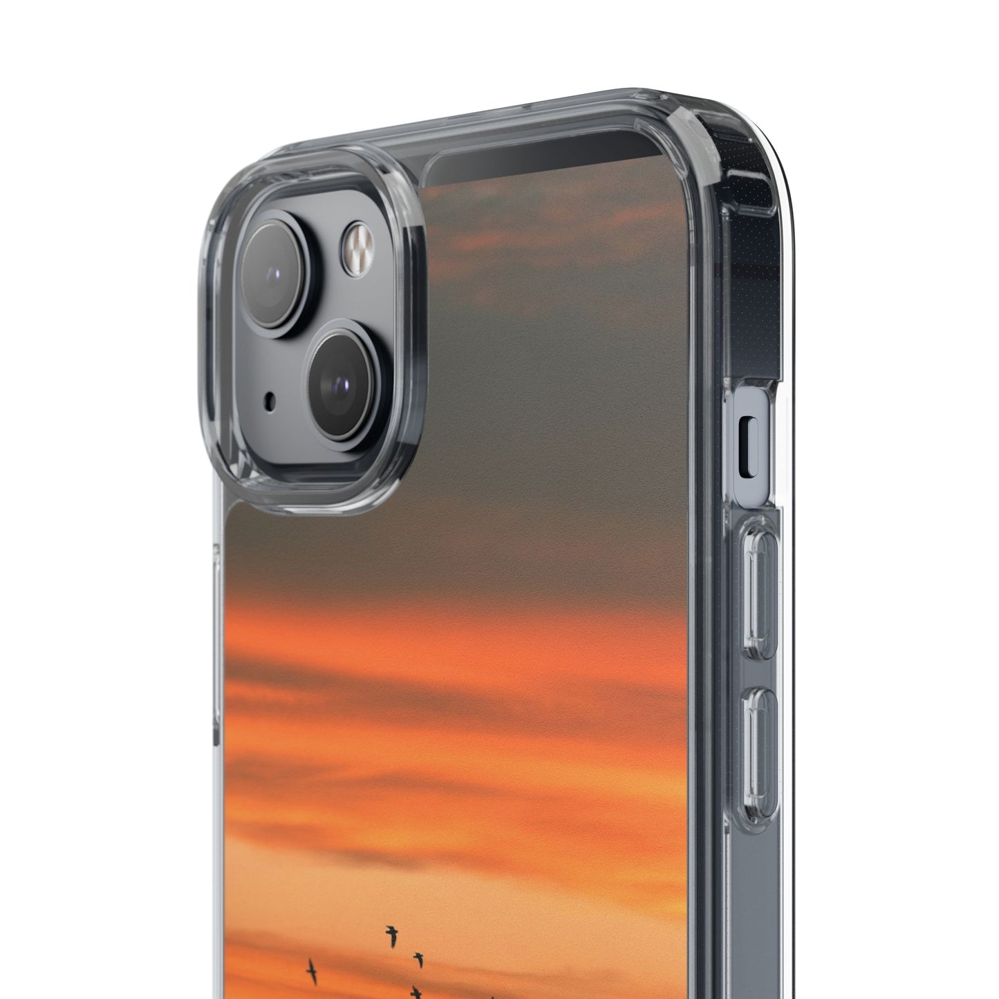 Aesthetic Phone Case – Beach Sunset with Birds