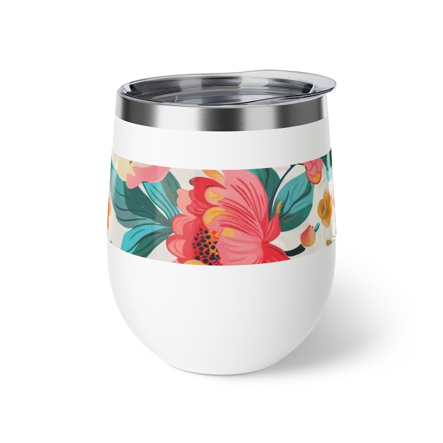 Floral Insulated Stainless Steel Tumbler | Hot & Cold Beverage Travel Cup | Stylish Eco Drinkware with Botanical Design