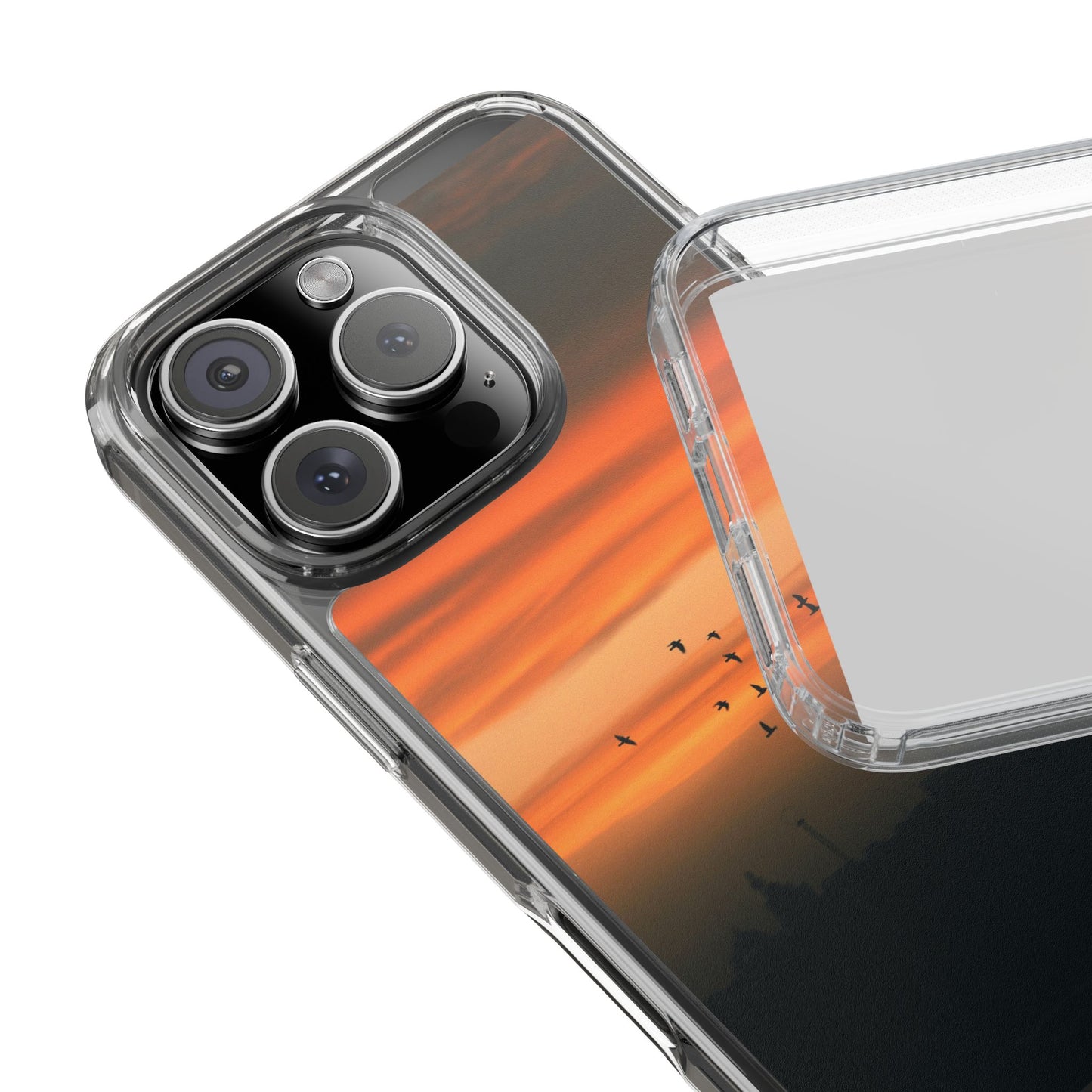 Aesthetic Phone Case – Beach Sunset with Birds