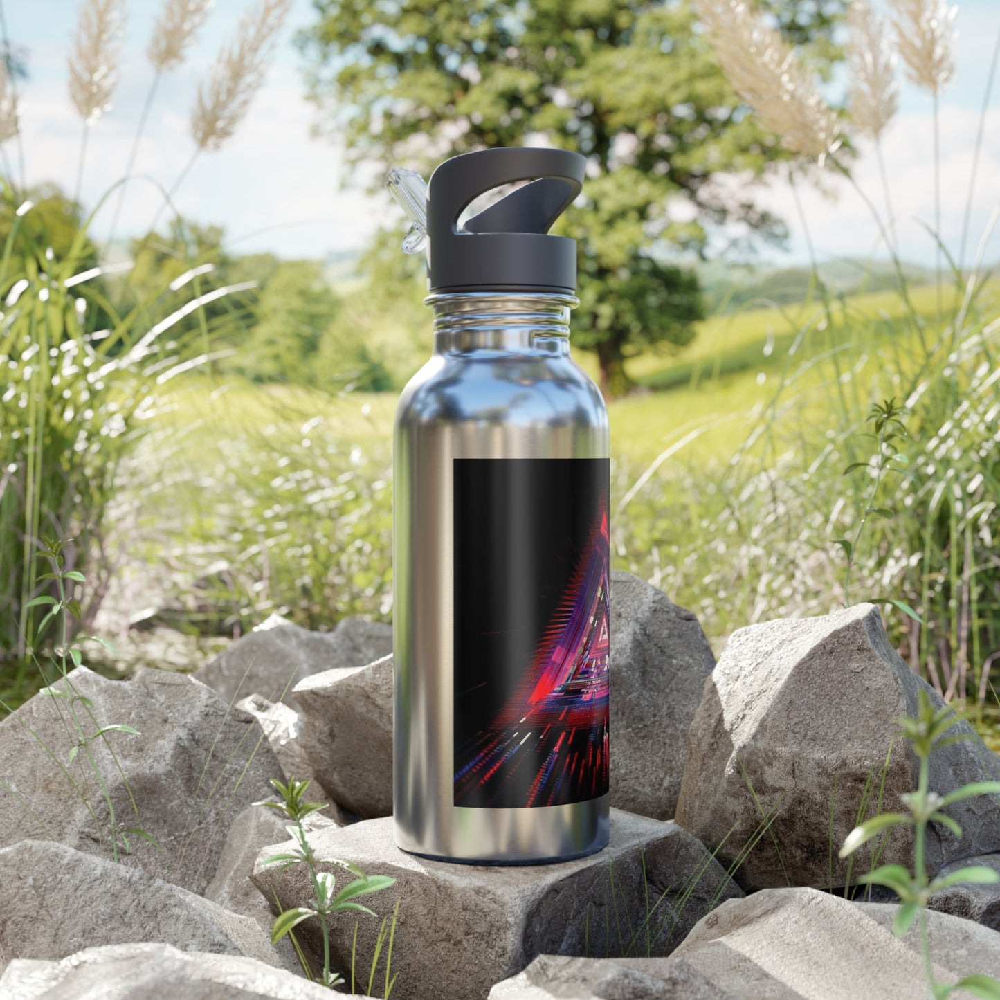 Stylish Stainless Steel Water Bottle | 20oz with Straw, Eco-Friendly, Sports Water Bottle, Travel Hydration, Gift for Fitness Lovers