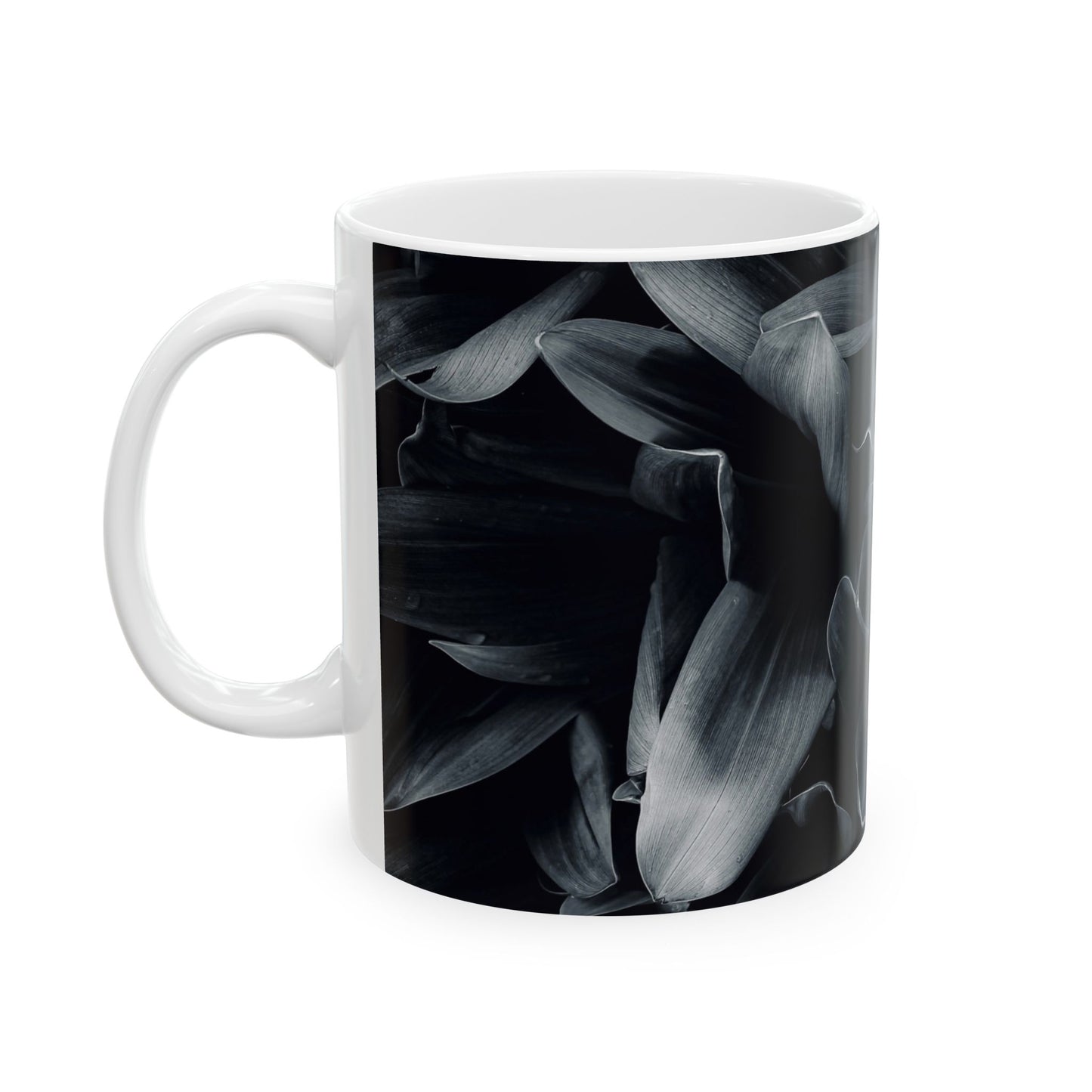 Elegant Black Floral Ceramic Mug | Stylish Coffee Cup Perfect for Home, Office, Gifts, Birthdays - Stylish Ceramic Mug, Unique Coffee Cup, Perfect Gift Idea, Office Essential, Home Decor, Birthday Present