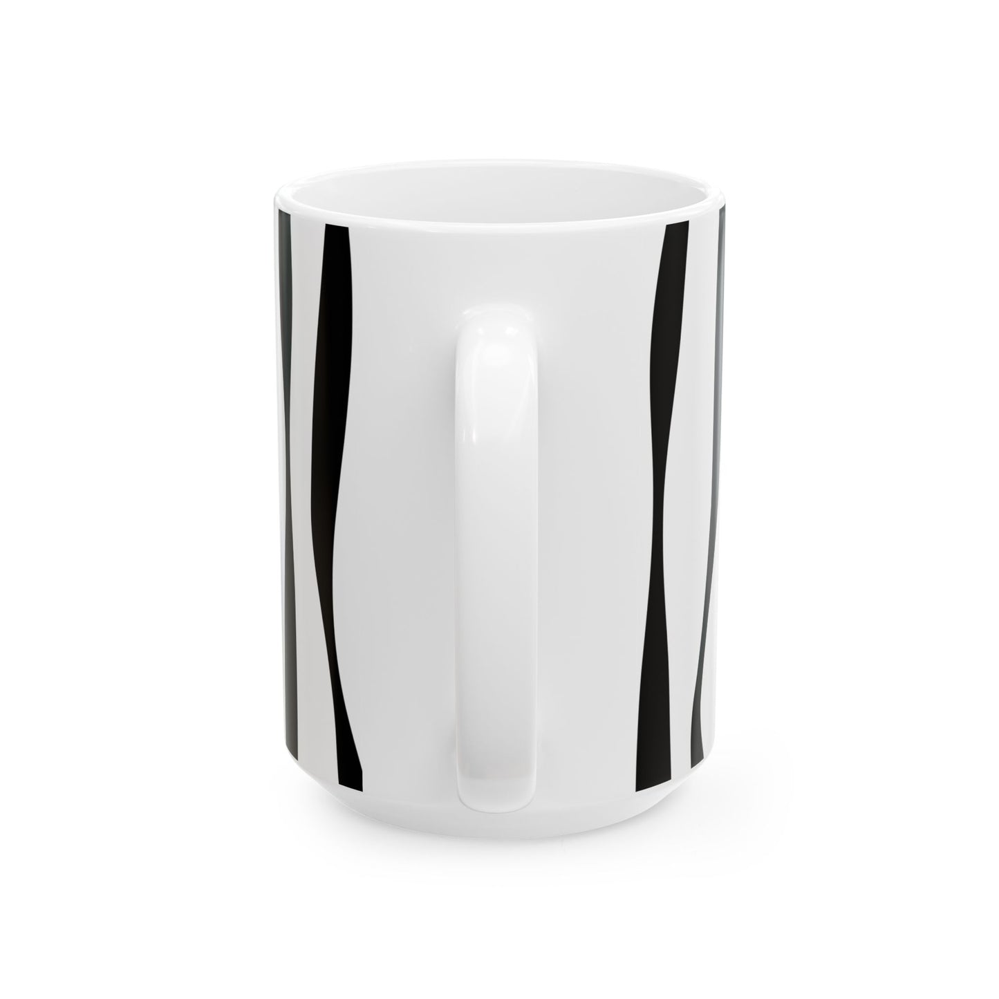 Stylish Zebra Print Ceramic Mug, Black and White Coffee Cup, Gift for Animal Lovers, Office Decor, Birthday Present, Home Essentials