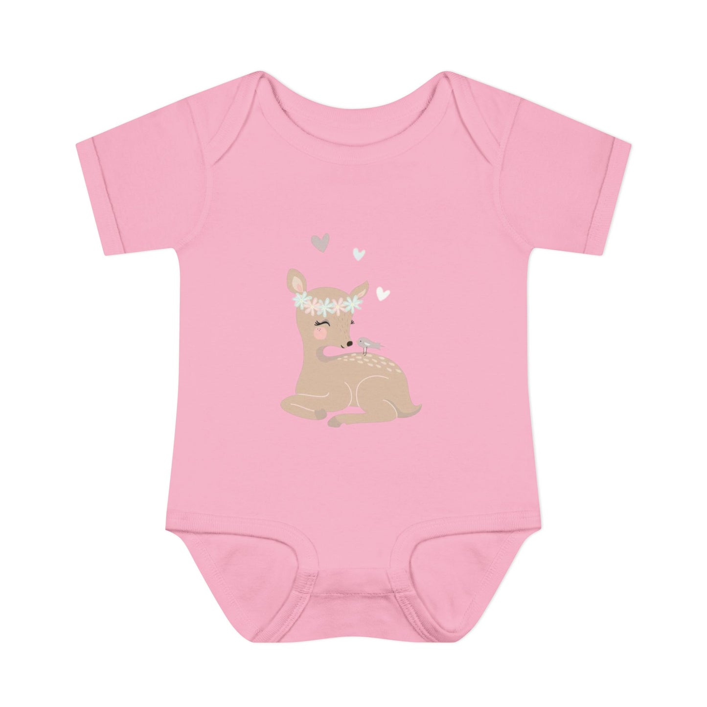 Adorable Baby Bodysuit with Floral Deer Design, Perfect for Newborns, Baby Shower Gifts, Cute Infant Outfit, Birthday Celebration