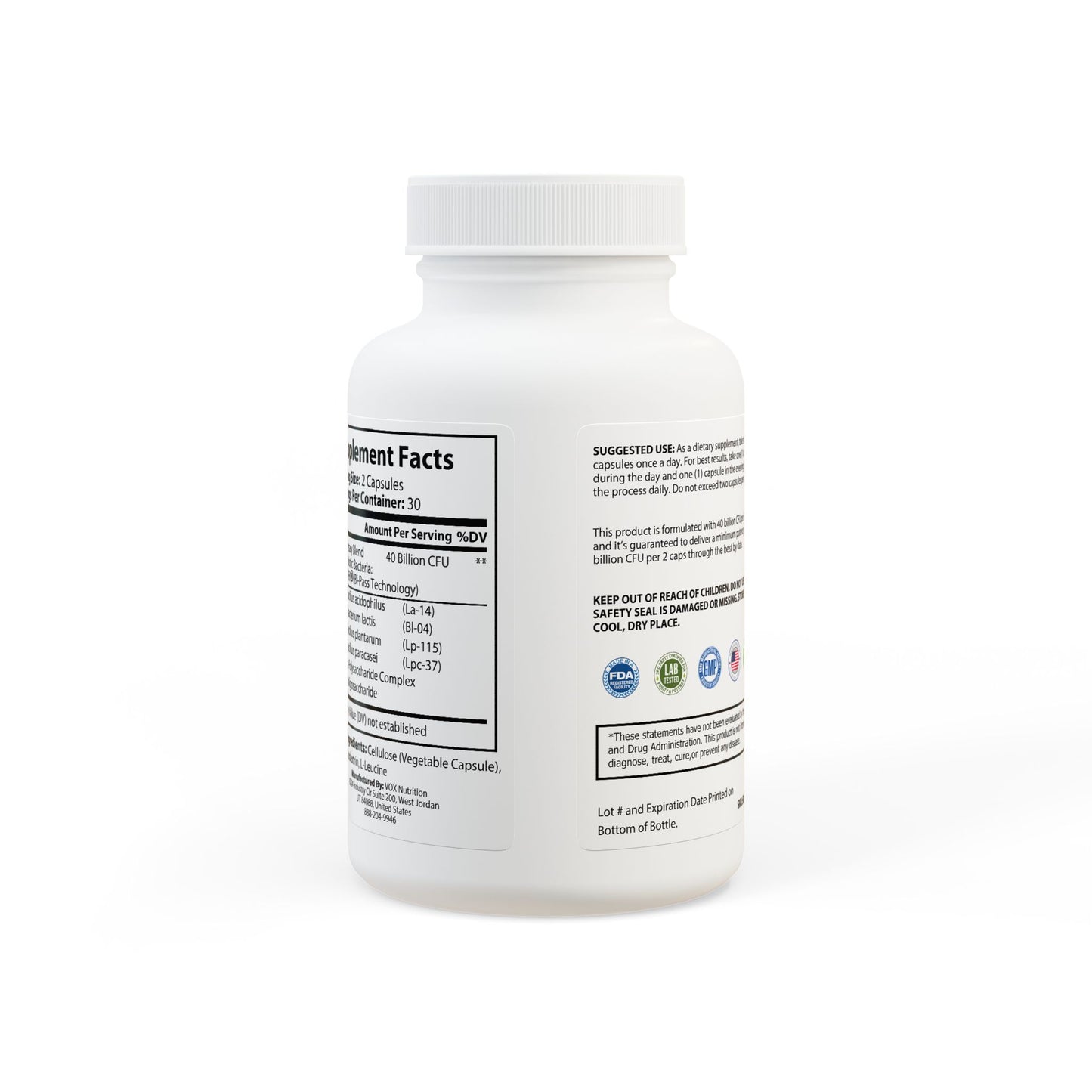 Probiotics Supplement – 60 Capsules for Gut Health & Digestive Balance