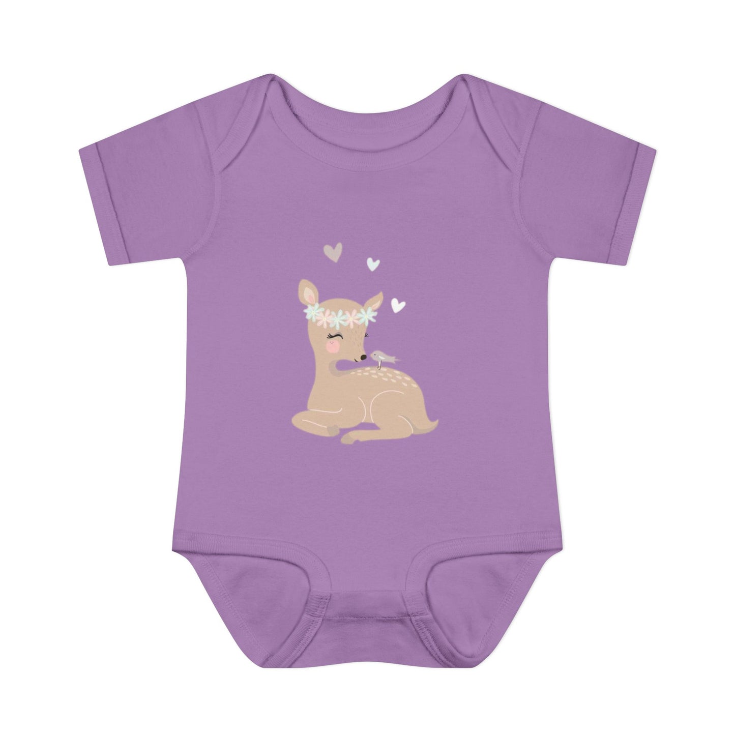 Adorable Baby Bodysuit with Floral Deer Design, Perfect for Newborns, Baby Shower Gifts, Cute Infant Outfit, Birthday Celebration