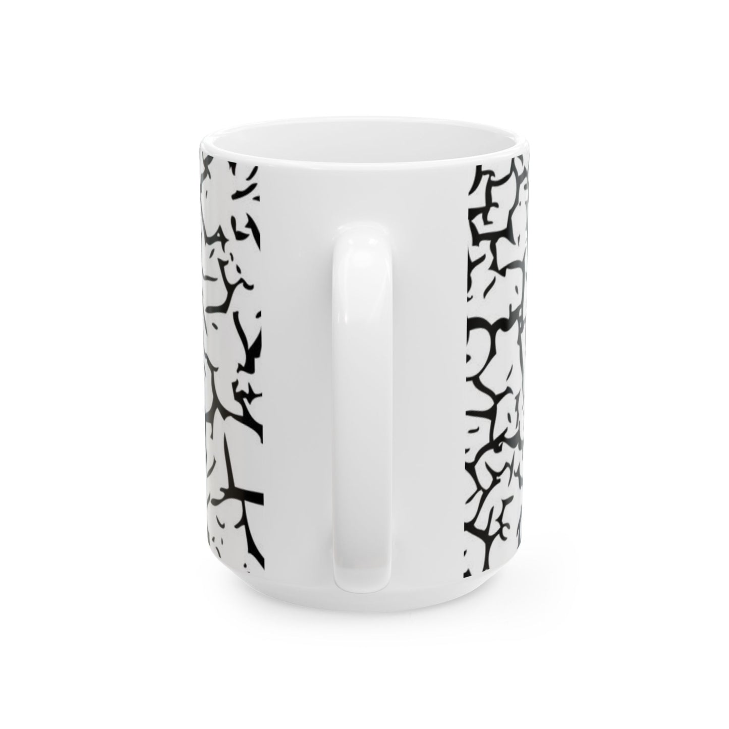 Stylish Black and White Cracked Ceramic Mug - Perfect for Coffee Lovers, Tea, Gifts, Home Decor, Creative Vibes