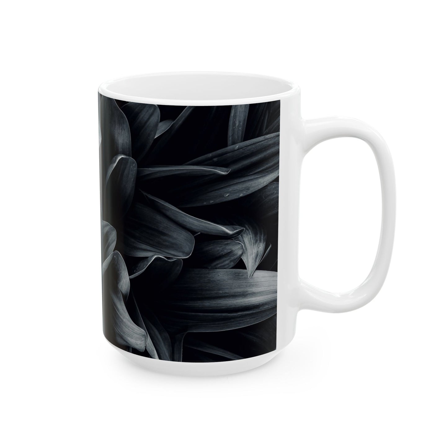 Elegant Black Floral Ceramic Mug | Stylish Coffee Cup Perfect for Home, Office, Gifts, Birthdays - Stylish Ceramic Mug, Unique Coffee Cup, Perfect Gift Idea, Office Essential, Home Decor, Birthday Present