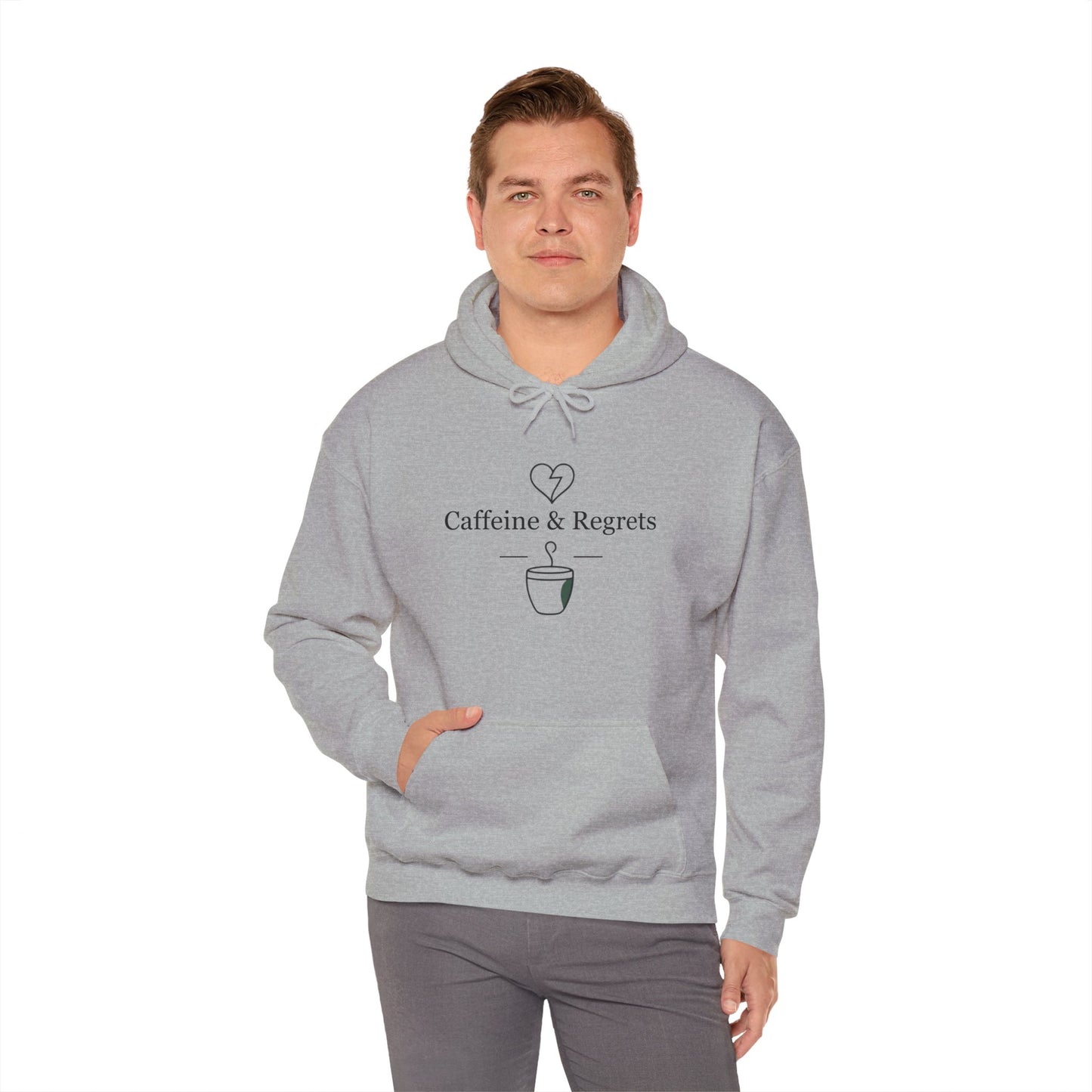 Caffeine & Regrets Hoodie, Unisex Sweatshirt for Coffee Lovers, Cozy Gift for Friends, Perfect for Fall and Winter