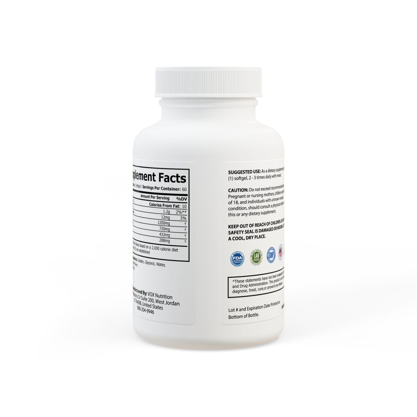 Omega-3 Fish Oil Supplement – 60 Softgels for Heart, Brain & Joint Health