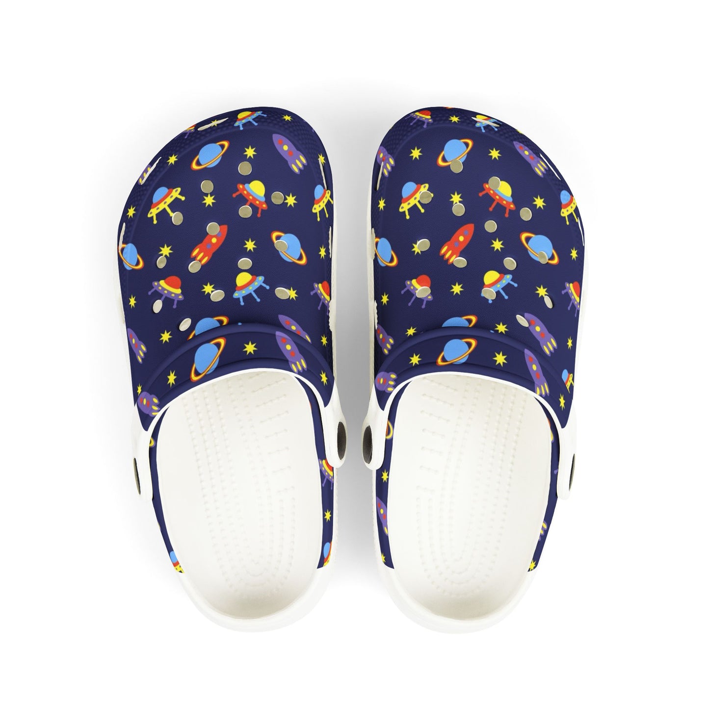 Kid's Space-Themed EVA Foam Clogs, Fun Slip-On Shoes for Kids, Playtime Footwear, Birthday Gift, Summer Sandals, Adventure Clogs - Space