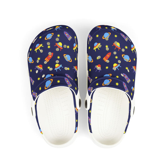 Kid's Space-Themed EVA Foam Clogs, Fun Slip-On Shoes for Kids, Playtime Footwear, Birthday Gift, Summer Sandals, Adventure Clogs - Space