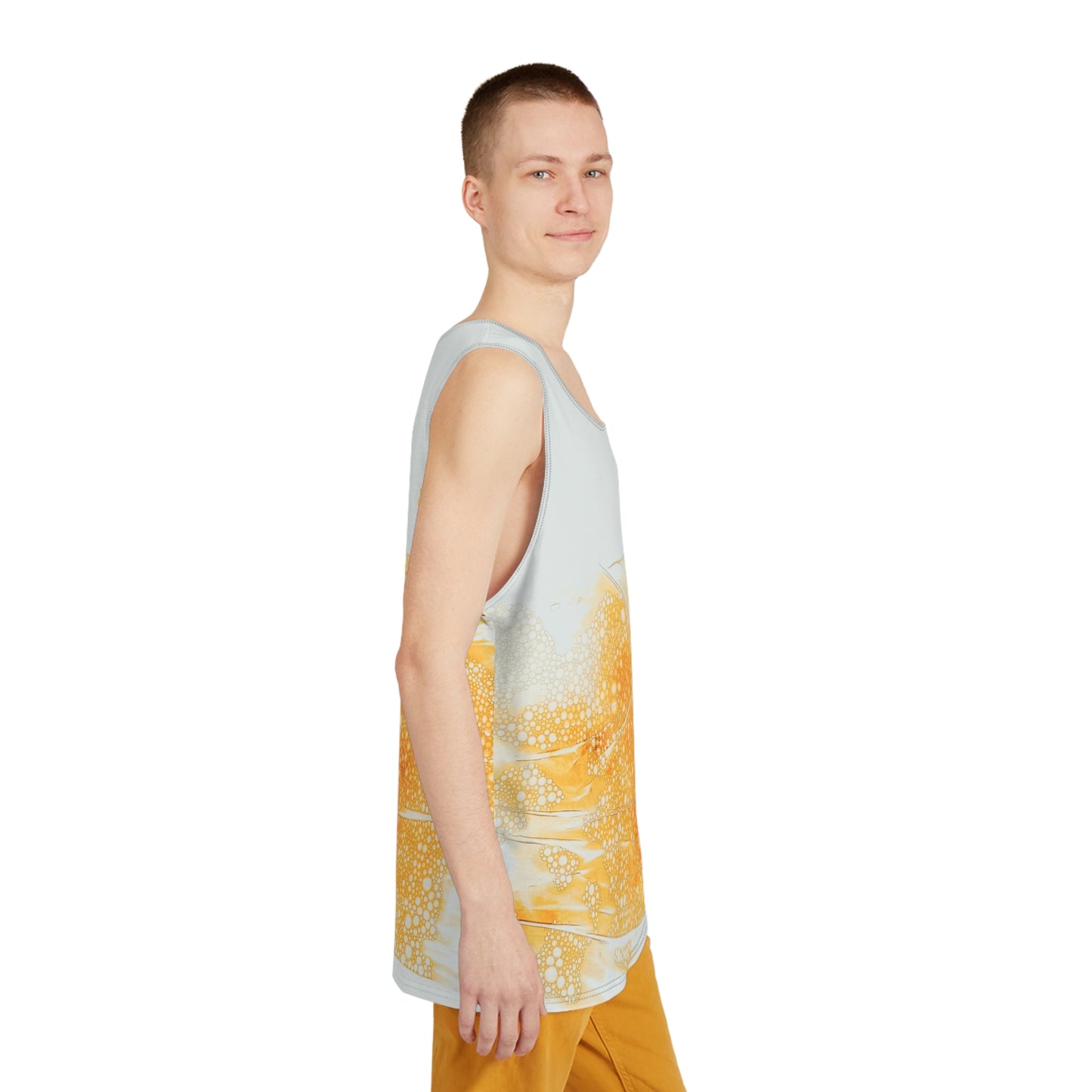 Men's Ocean Wave Tank Top, Summer Sleeveless Shirt, Beachwear for Men, Casual Fitness Top, Vacation Essentials, Trendy Apparel