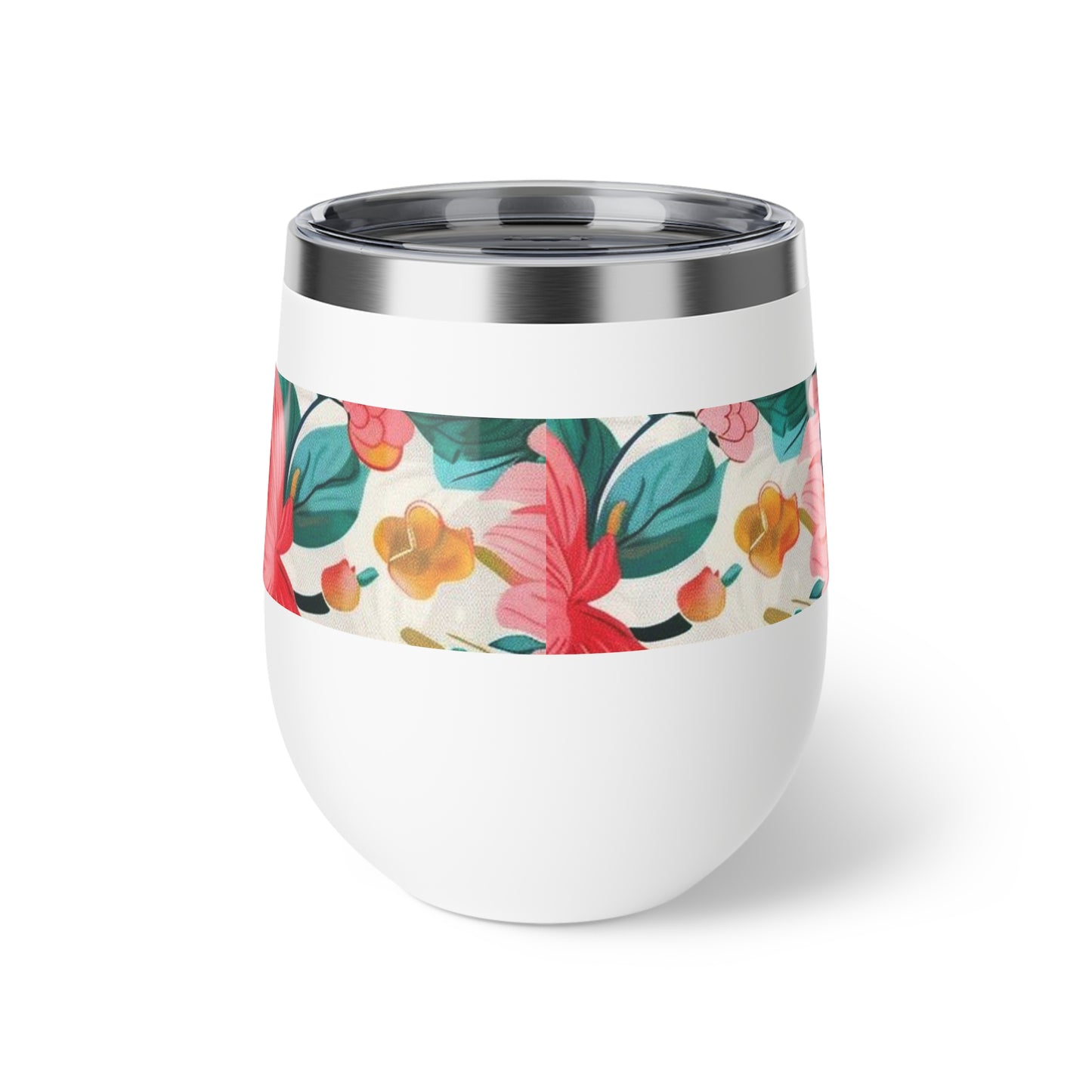 Floral Insulated Stainless Steel Tumbler | Hot & Cold Beverage Travel Cup | Stylish Eco Drinkware with Botanical Design