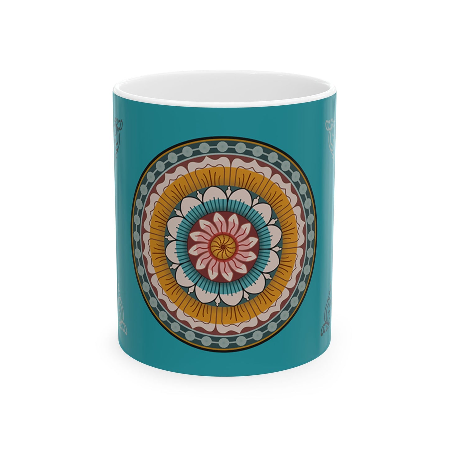 Bohemian Floral Ceramic Mug - Perfect Gift for Tea Lovers, Coffee Enthusiasts, Home Decor, Meditation Rituals, Birthday Present