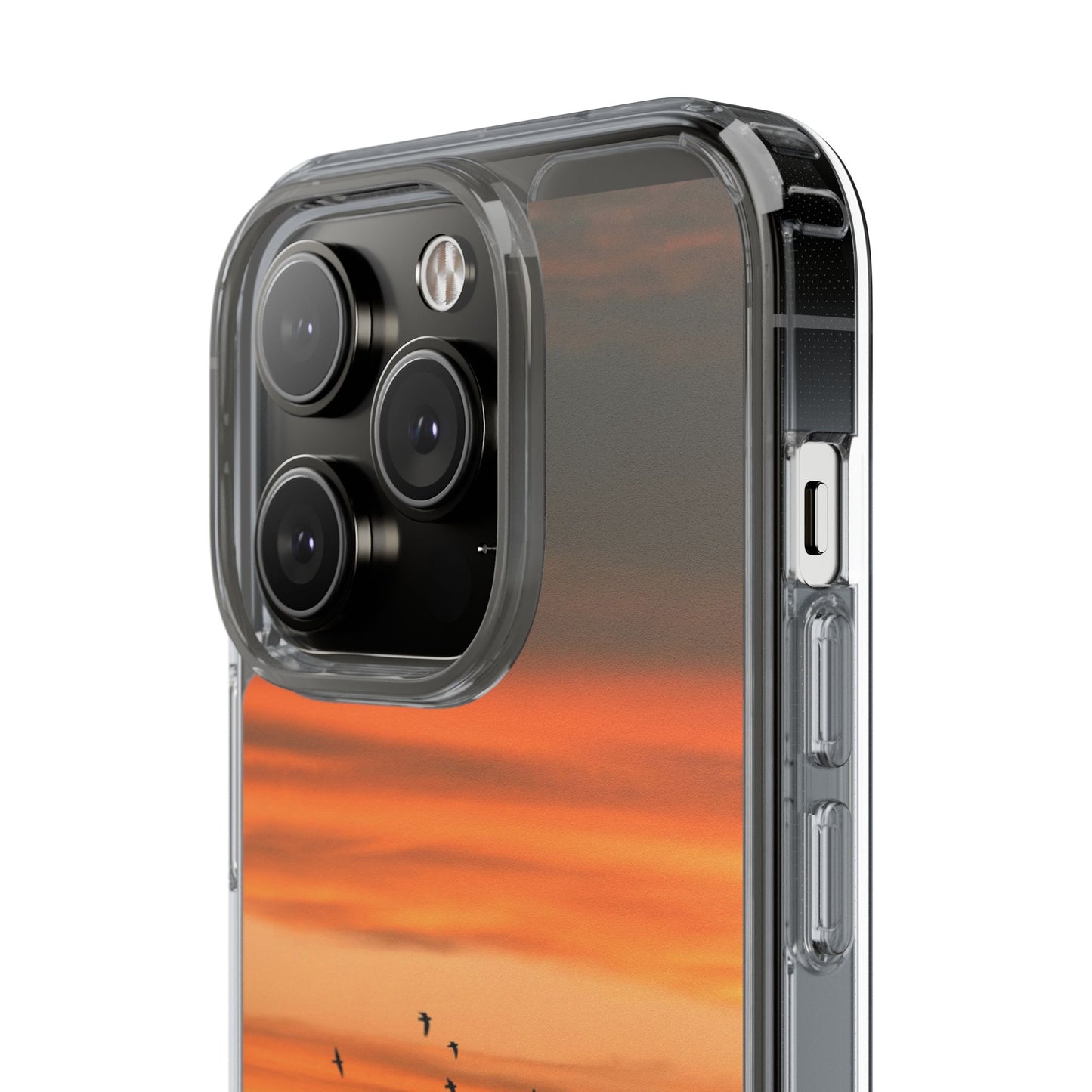Aesthetic Phone Case – Beach Sunset with Birds