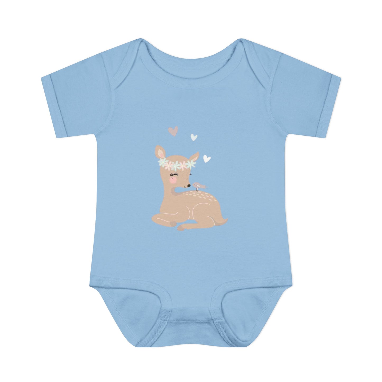 Adorable Baby Bodysuit with Floral Deer Design, Perfect for Newborns, Baby Shower Gifts, Cute Infant Outfit, Birthday Celebration