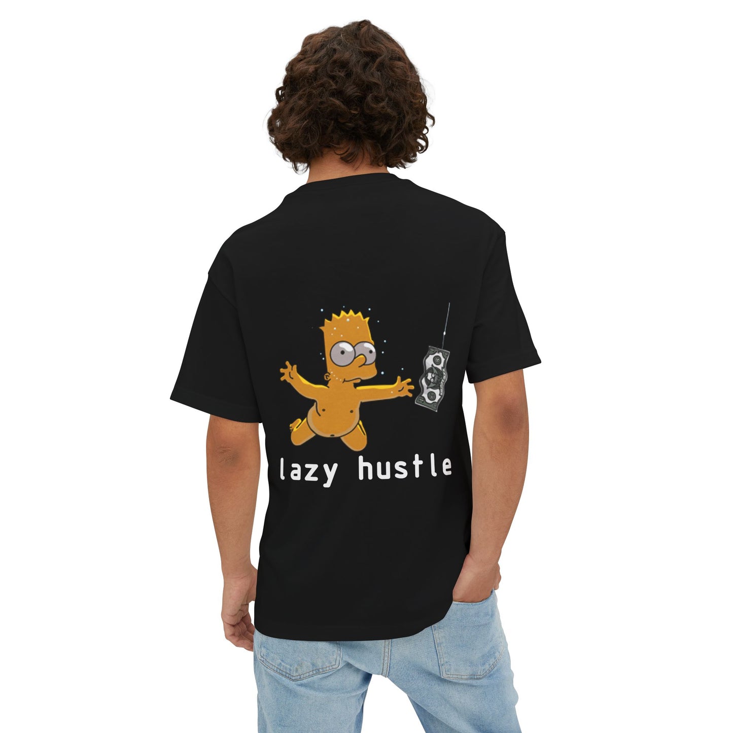 Lazy Hustle Unisex Oversized Boxy Tee - Chill Vibes, Perfect for Relaxing, Gift for Friends, Casual Wear, Stylish Comfort