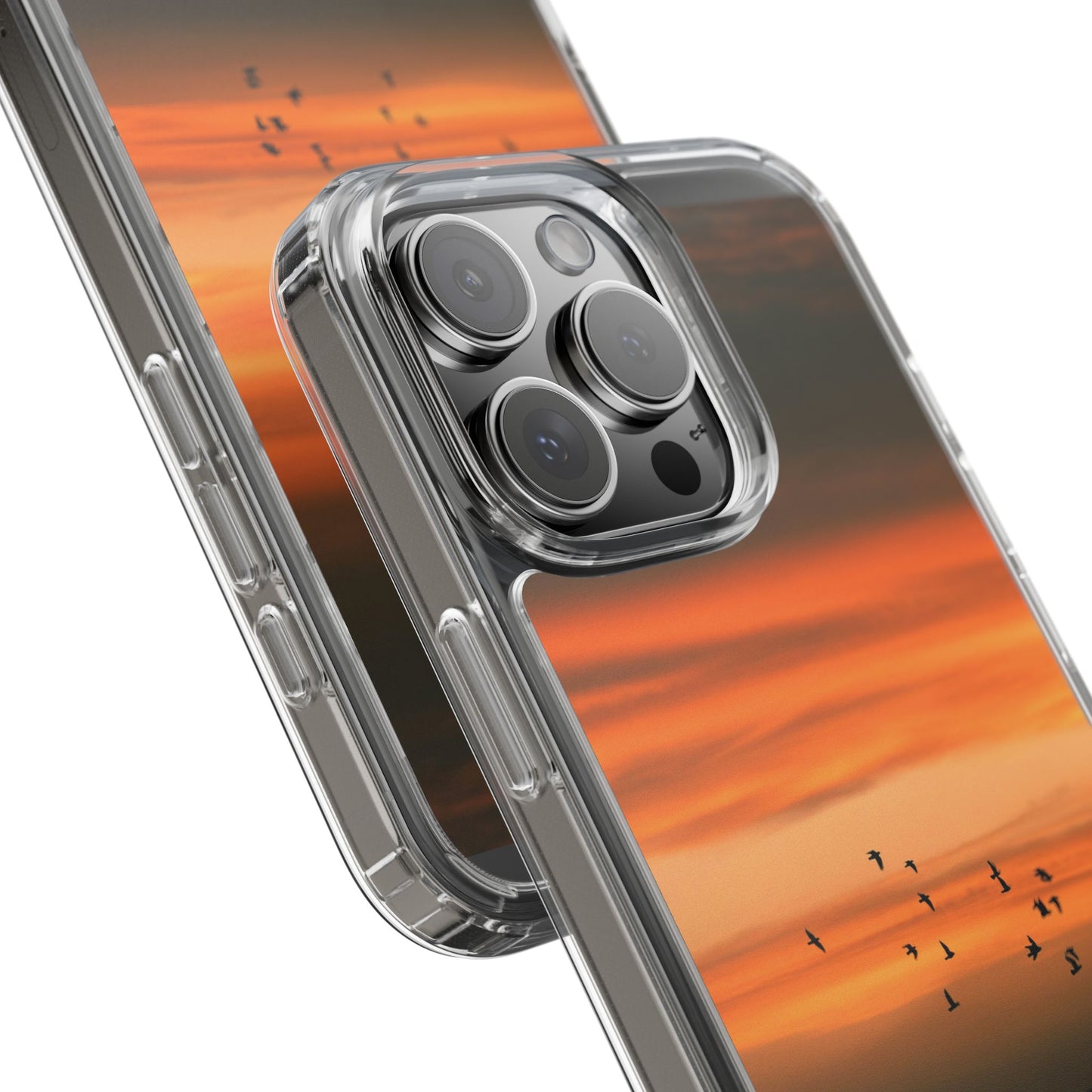 Aesthetic Phone Case – Beach Sunset with Birds