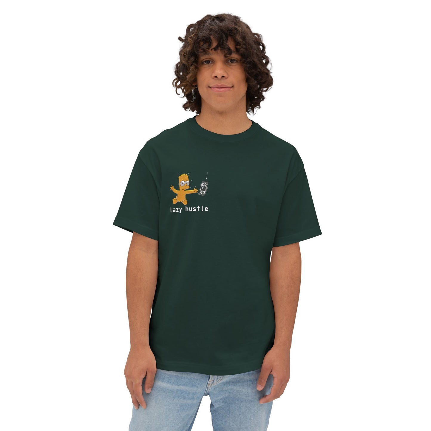 Lazy Hustle Unisex Oversized Boxy Tee - Chill Vibes, Perfect for Relaxing, Gift for Friends, Casual Wear, Stylish Comfort