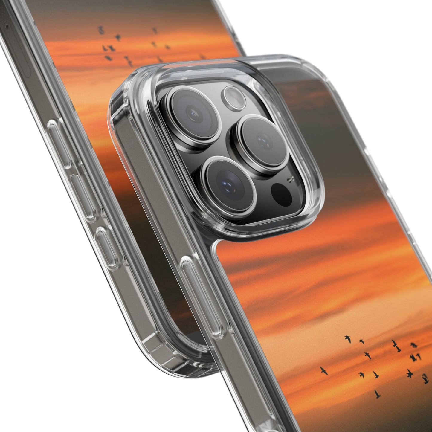 Aesthetic Phone Case – Beach Sunset with Birds