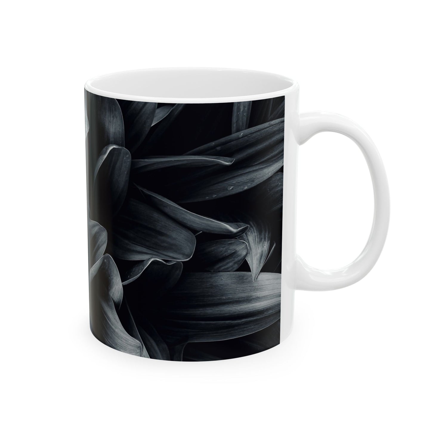 Elegant Black Floral Ceramic Mug | Stylish Coffee Cup Perfect for Home, Office, Gifts, Birthdays - Stylish Ceramic Mug, Unique Coffee Cup, Perfect Gift Idea, Office Essential, Home Decor, Birthday Present