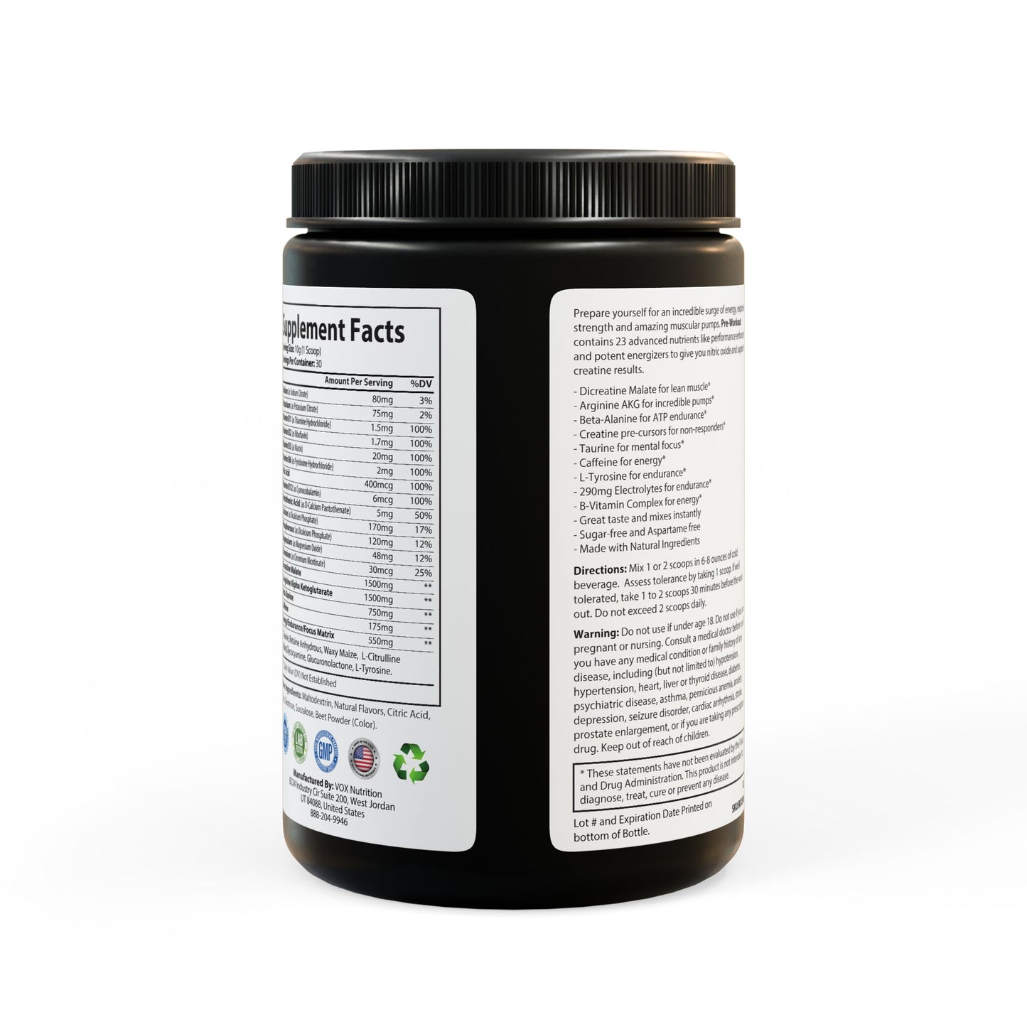 High-Performance Pre-Workout Powder – Watermelon Flavor (300g, 10.58oz) | Boost Energy, Focus & Endurance