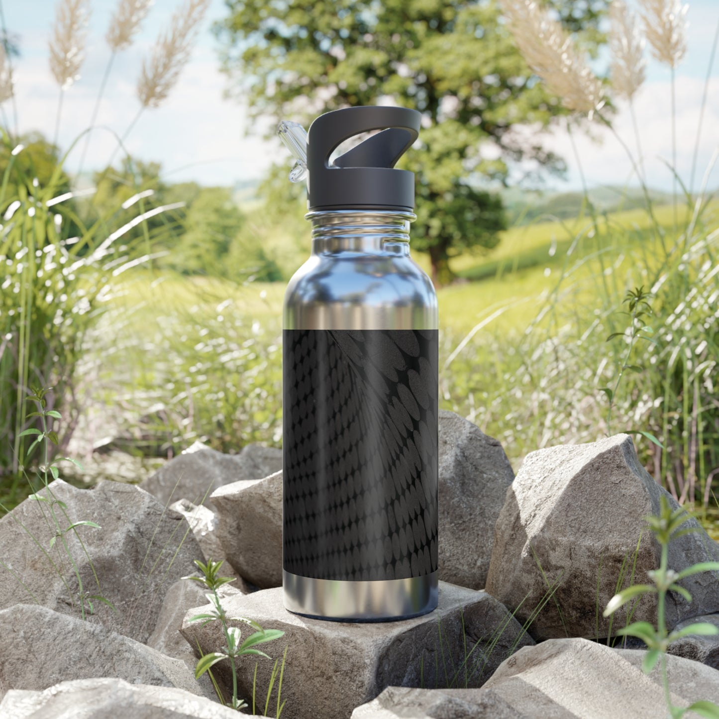 Stylish Stainless Steel Water Bottle | 20oz with Straw, Eco-Friendly, Sports Water Bottle, Travel Hydration, Gift for Fitness Lovers