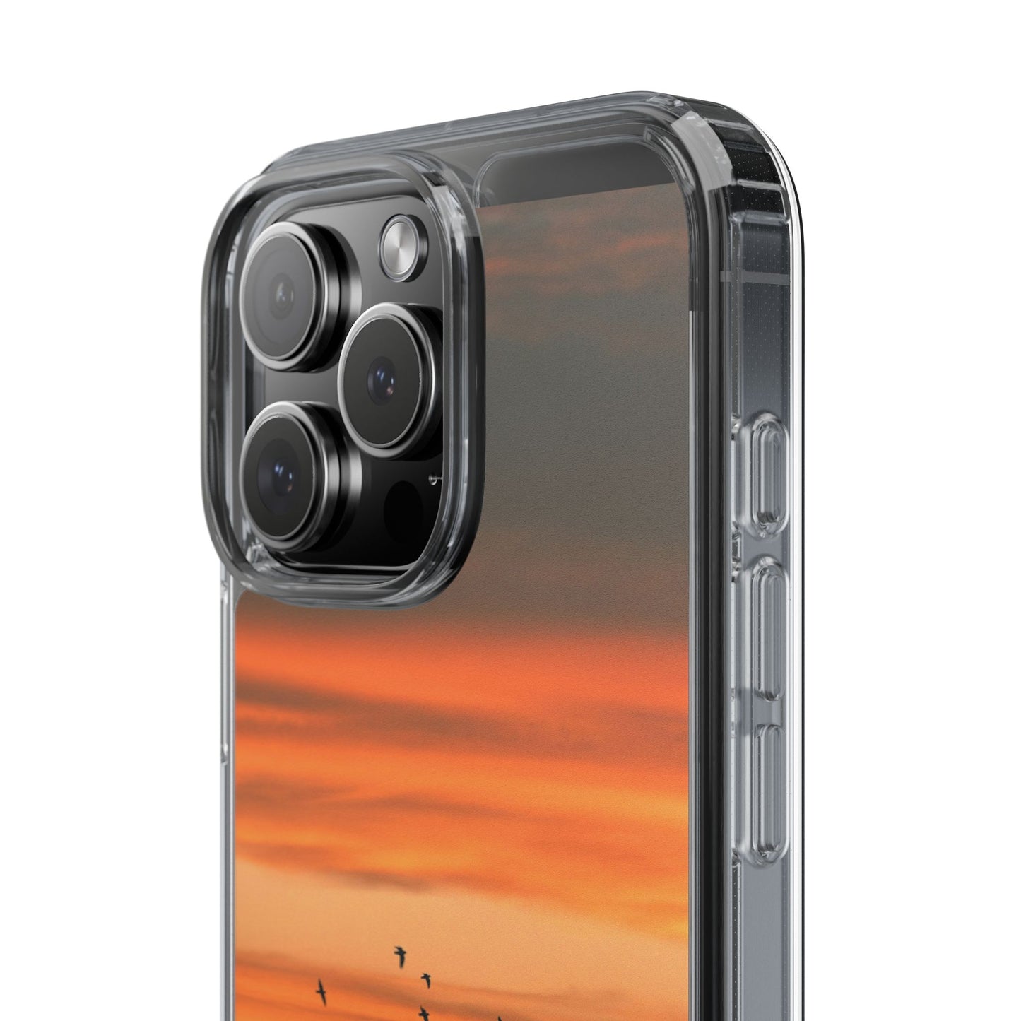 Aesthetic Phone Case – Beach Sunset with Birds
