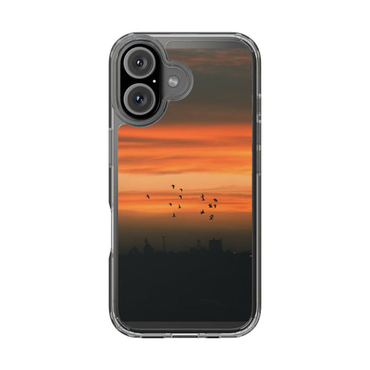 Aesthetic Phone Case – Beach Sunset with Birds