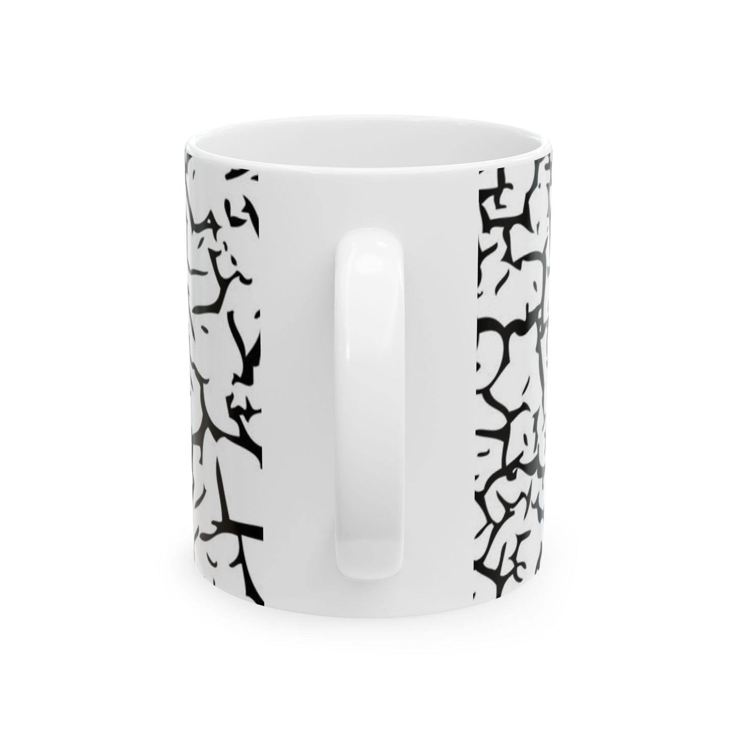 Stylish Black and White Cracked Ceramic Mug - Perfect for Coffee Lovers, Tea, Gifts, Home Decor, Creative Vibes