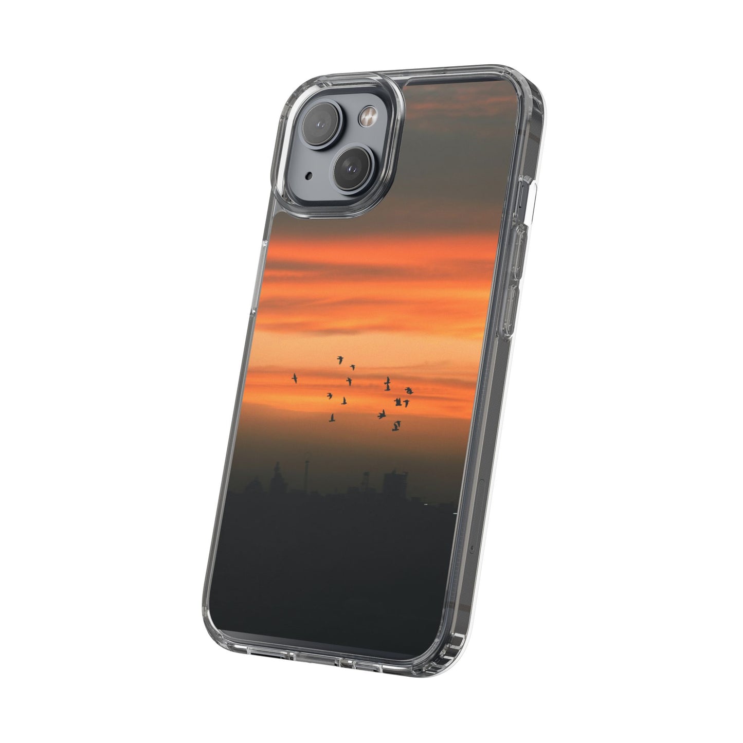 Aesthetic Phone Case – Beach Sunset with Birds