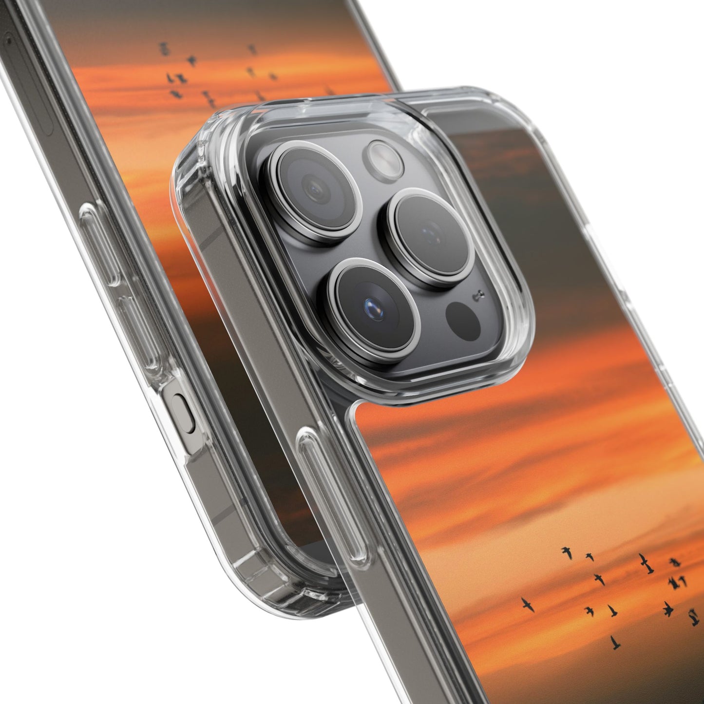 Aesthetic Phone Case – Beach Sunset with Birds