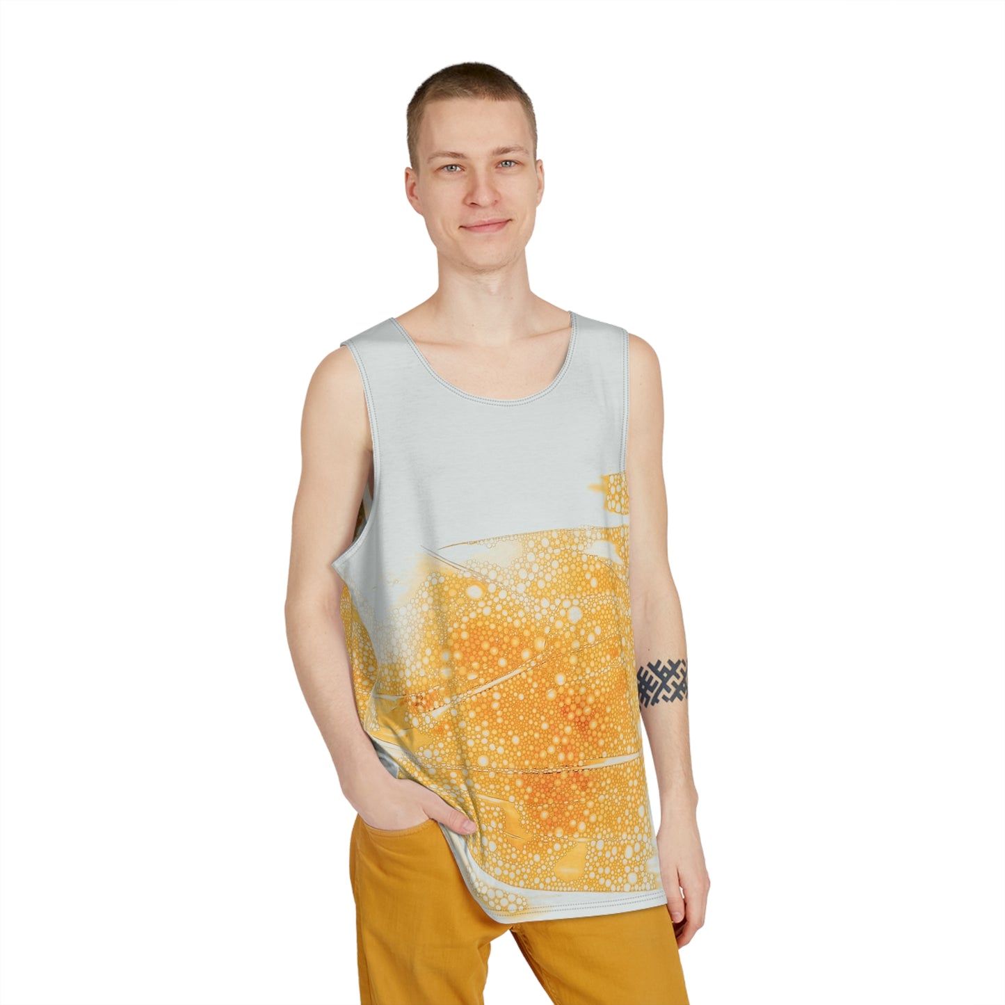 Men's Ocean Wave Tank Top, Summer Sleeveless Shirt, Beachwear for Men, Casual Fitness Top, Vacation Essentials, Trendy Apparel