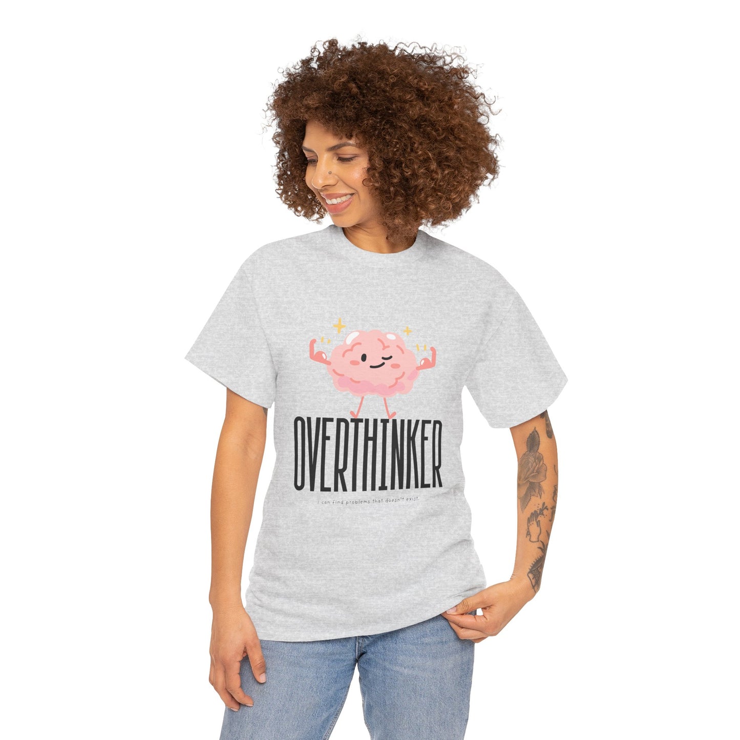Cute Overthinker Tee, Funny Gift for Overthinkers, Casual Wear, Unisex Cotton T-Shirt, Anxiety Awareness Apparel, Relaxed Fit Top