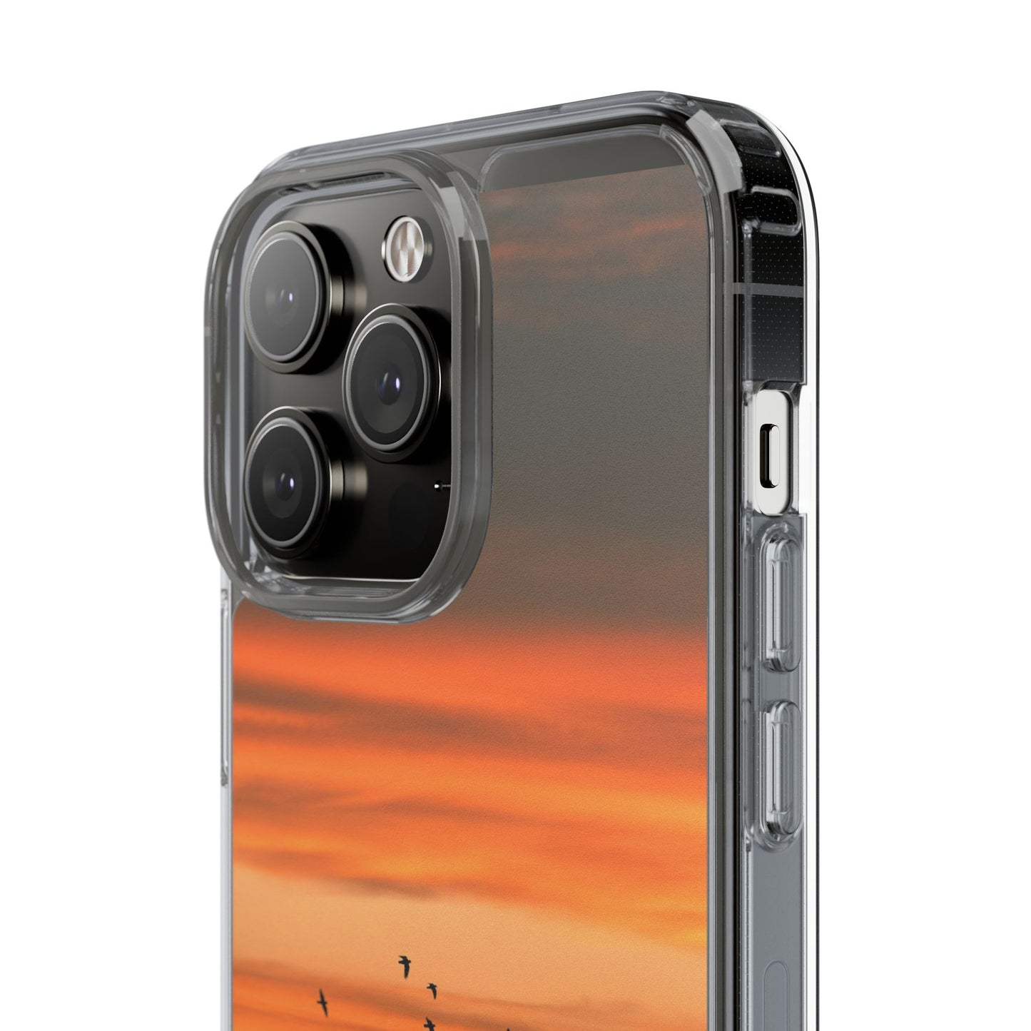 Aesthetic Phone Case – Beach Sunset with Birds