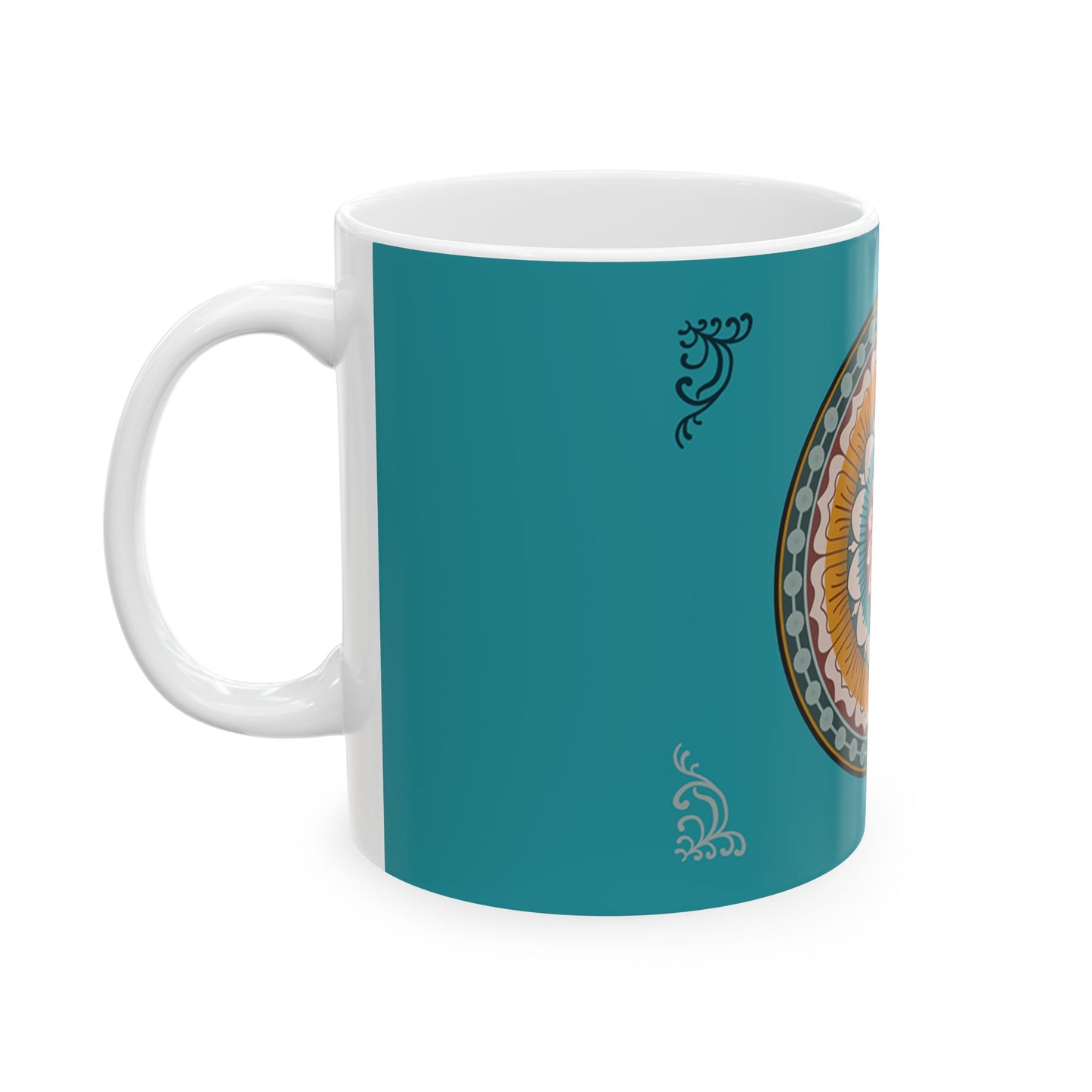 Bohemian Floral Ceramic Mug - Perfect Gift for Tea Lovers, Coffee Enthusiasts, Home Decor, Meditation Rituals, Birthday Present