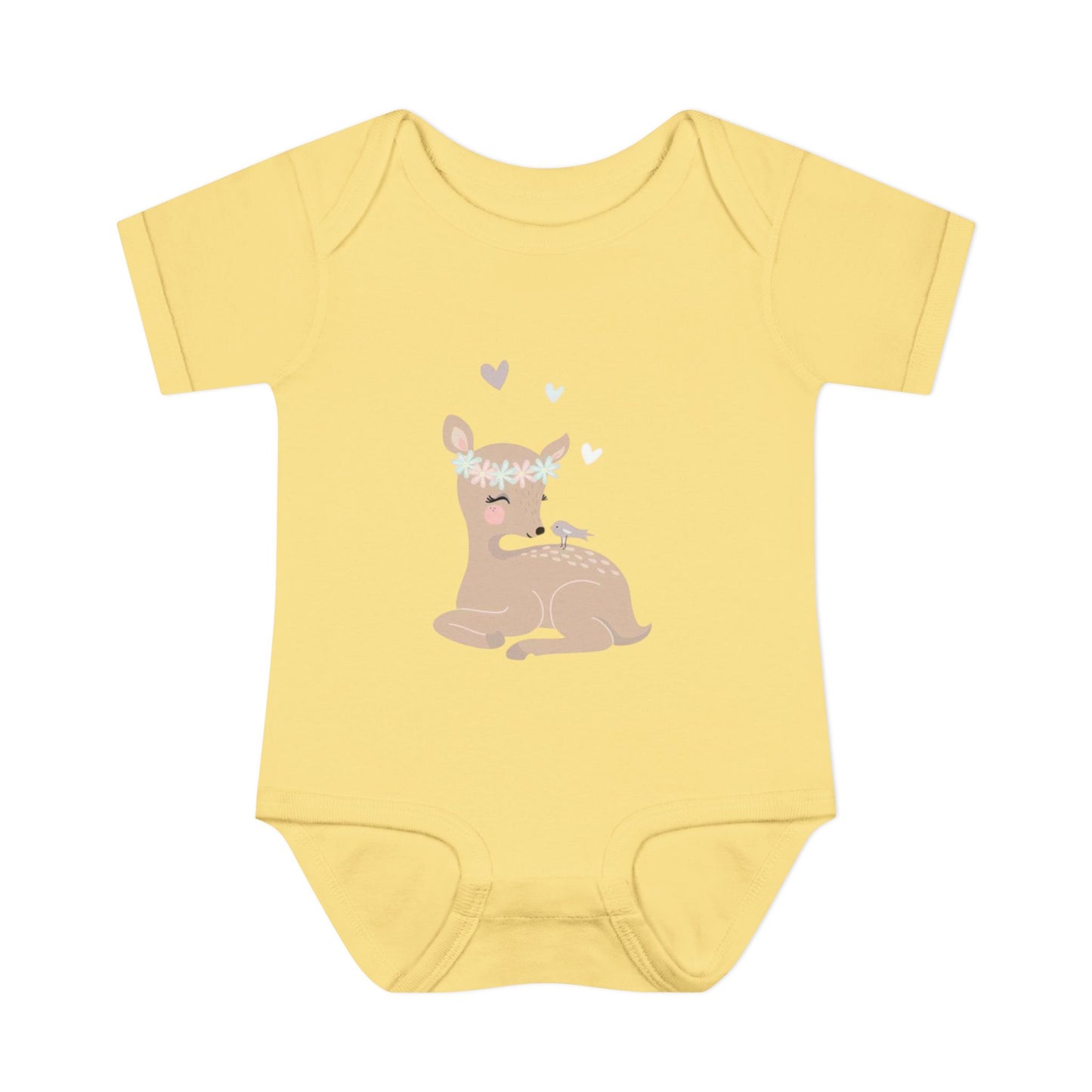 Adorable Baby Bodysuit with Floral Deer Design, Perfect for Newborns, Baby Shower Gifts, Cute Infant Outfit, Birthday Celebration