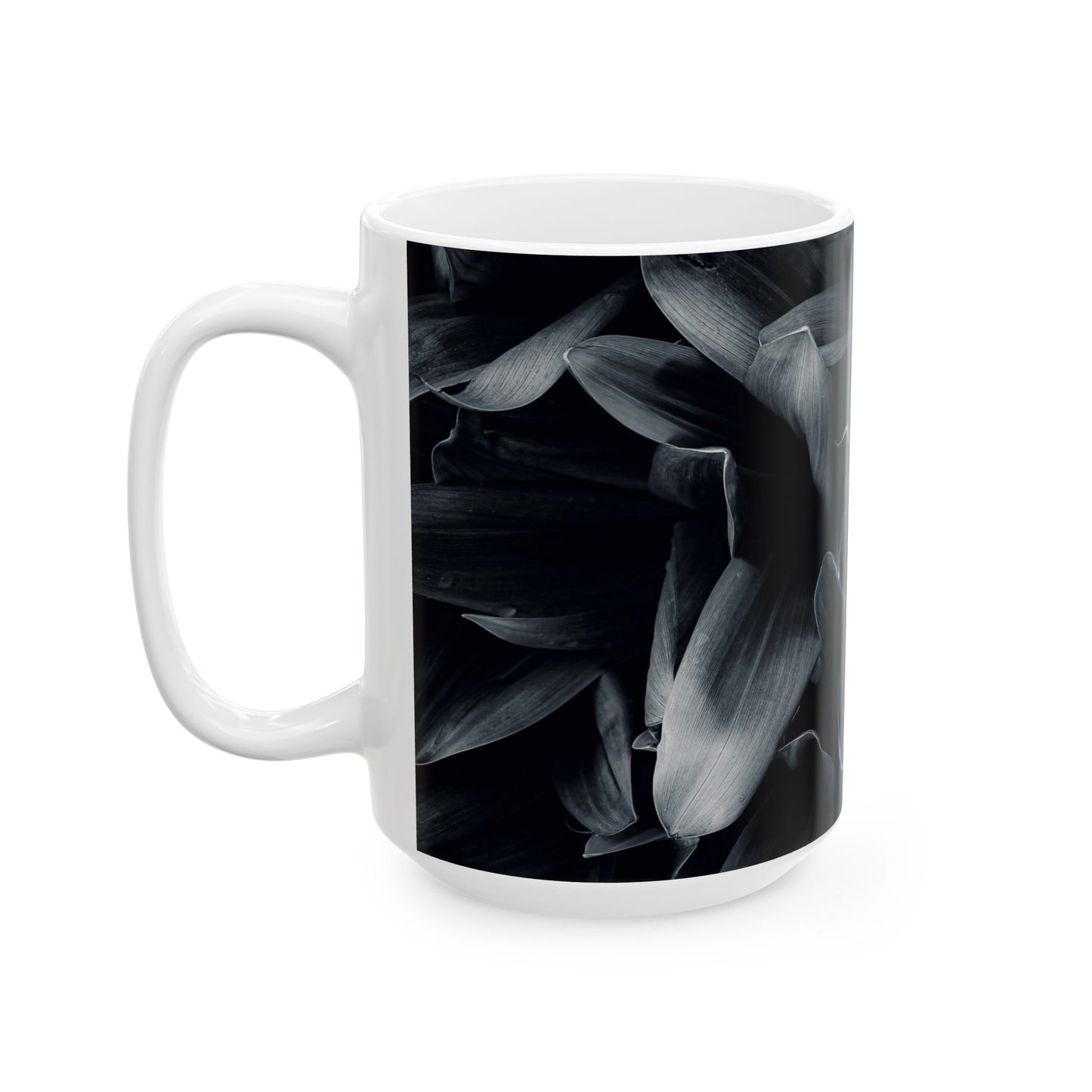 Elegant Black Floral Ceramic Mug | Stylish Coffee Cup Perfect for Home, Office, Gifts, Birthdays - Stylish Ceramic Mug, Unique Coffee Cup, Perfect Gift Idea, Office Essential, Home Decor, Birthday Present