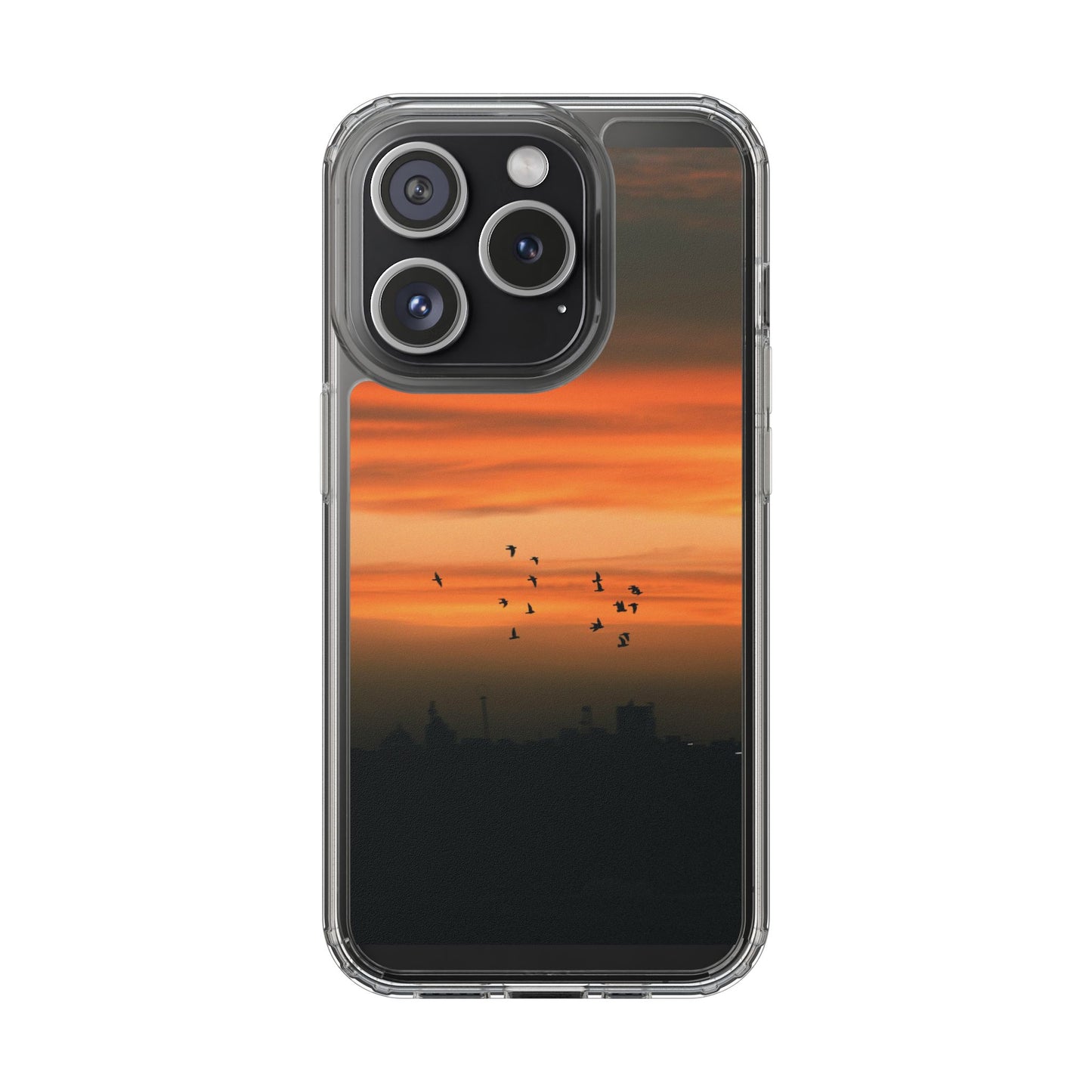 Aesthetic Phone Case – Beach Sunset with Birds