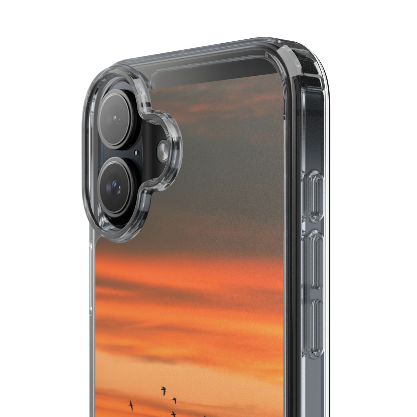 Aesthetic Phone Case – Beach Sunset with Birds