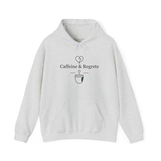 Caffeine & Regrets Hoodie, Unisex Sweatshirt for Coffee Lovers, Cozy Gift for Friends, Perfect for Fall and Winter